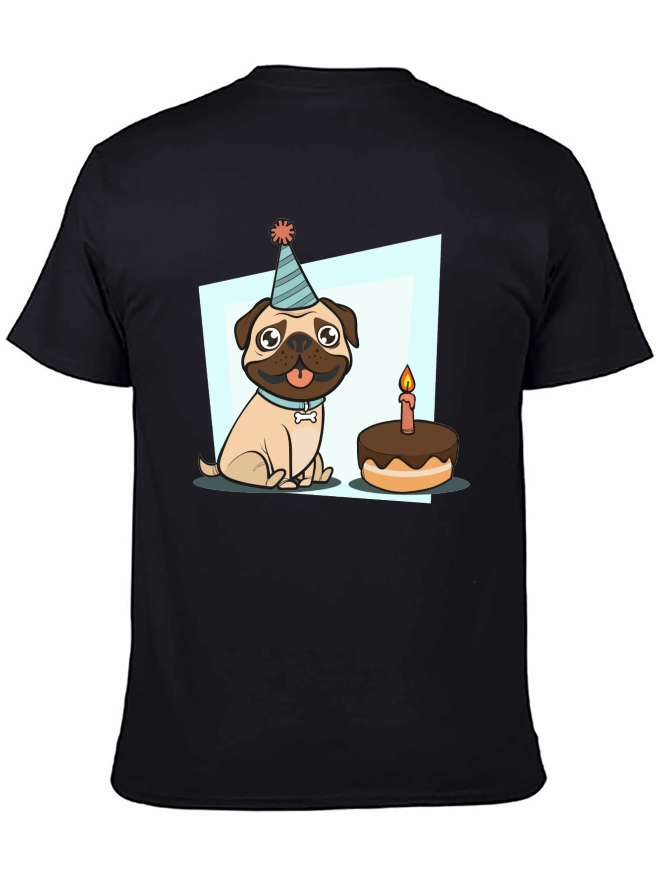 Birthday Pug T-Shirt - Cute Cartoon Dog Tee