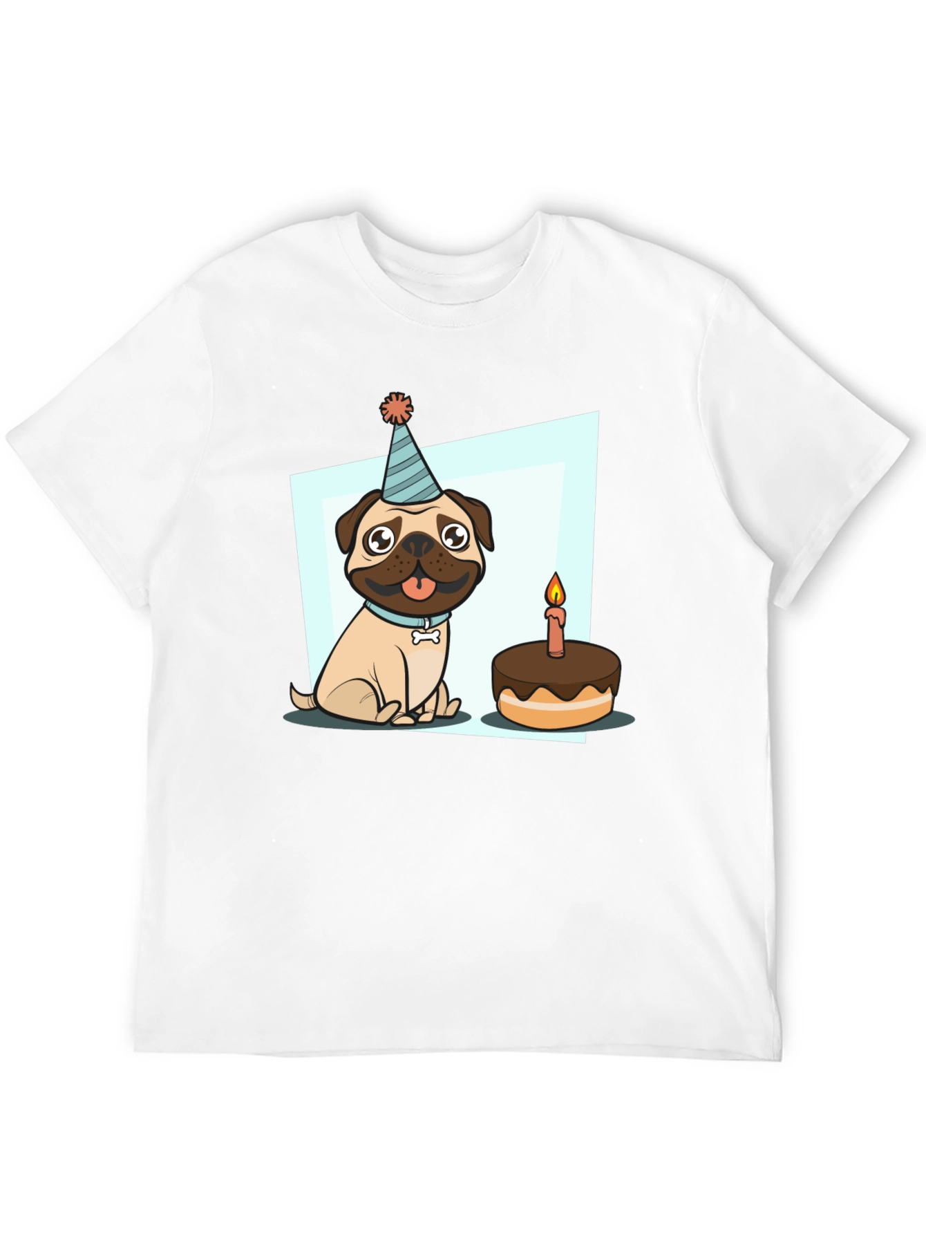 Birthday Pug T-Shirt - Cute Cartoon Dog Tee