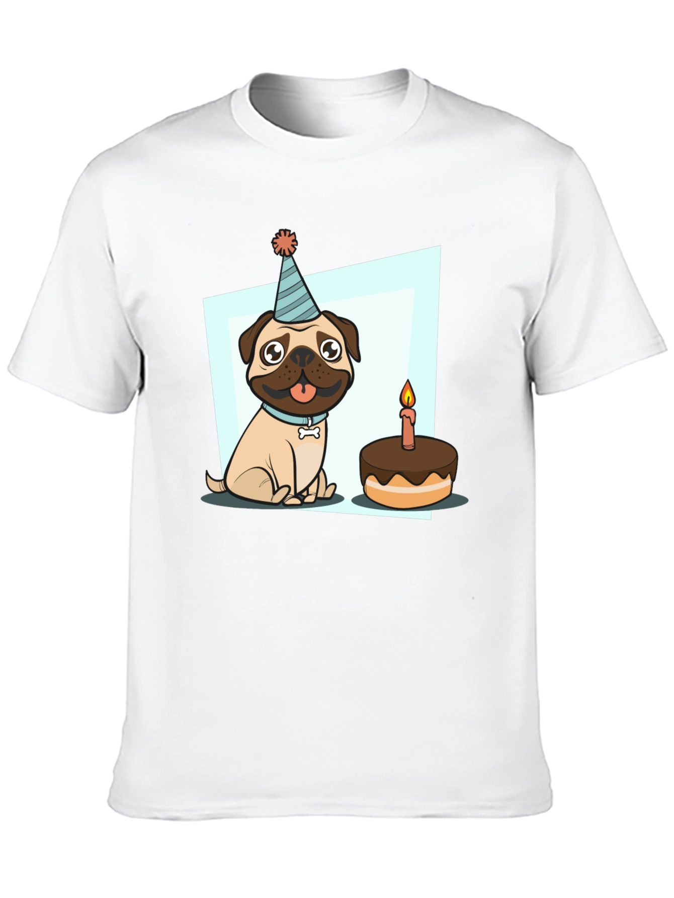 Birthday Pug T-Shirt - Cute Cartoon Dog Tee
