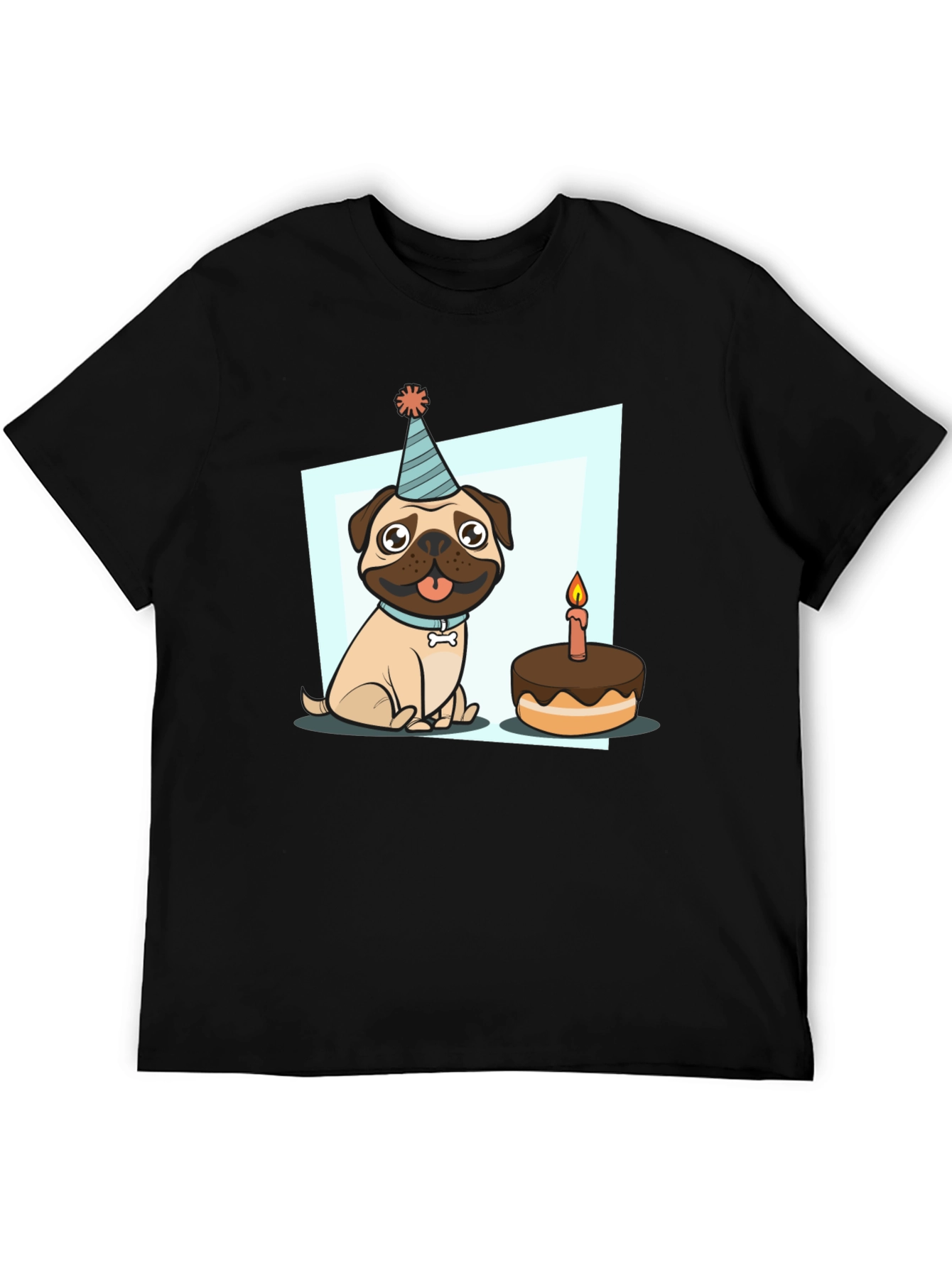 Birthday Pug T-Shirt - Cute Cartoon Dog Tee