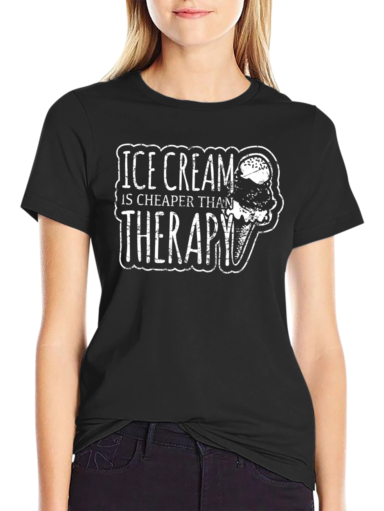 Ice Cream Cheaper Than Therapy Graphic Tee