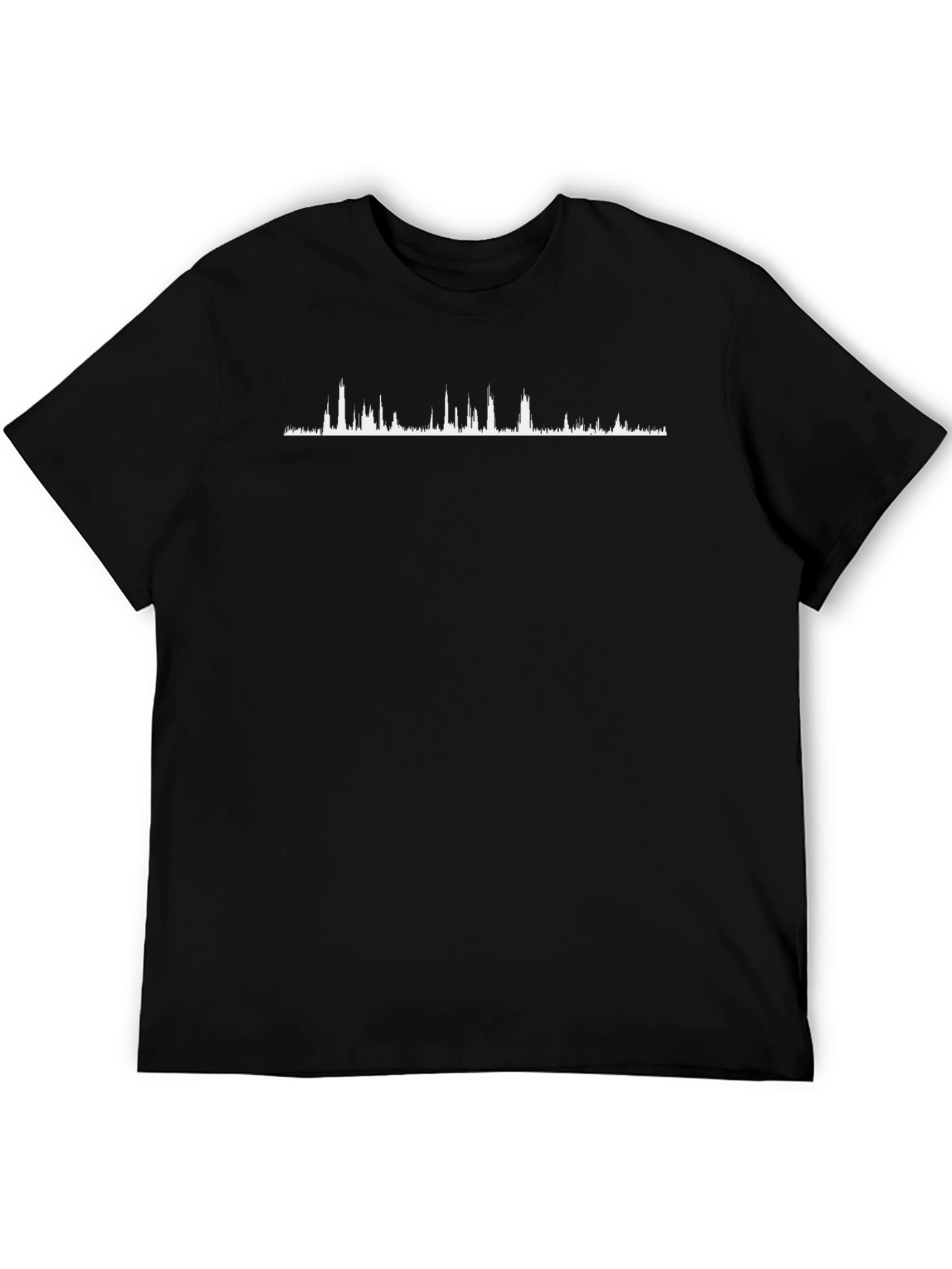 Urban Soundwave Graphic Tee - Black Crew Neck