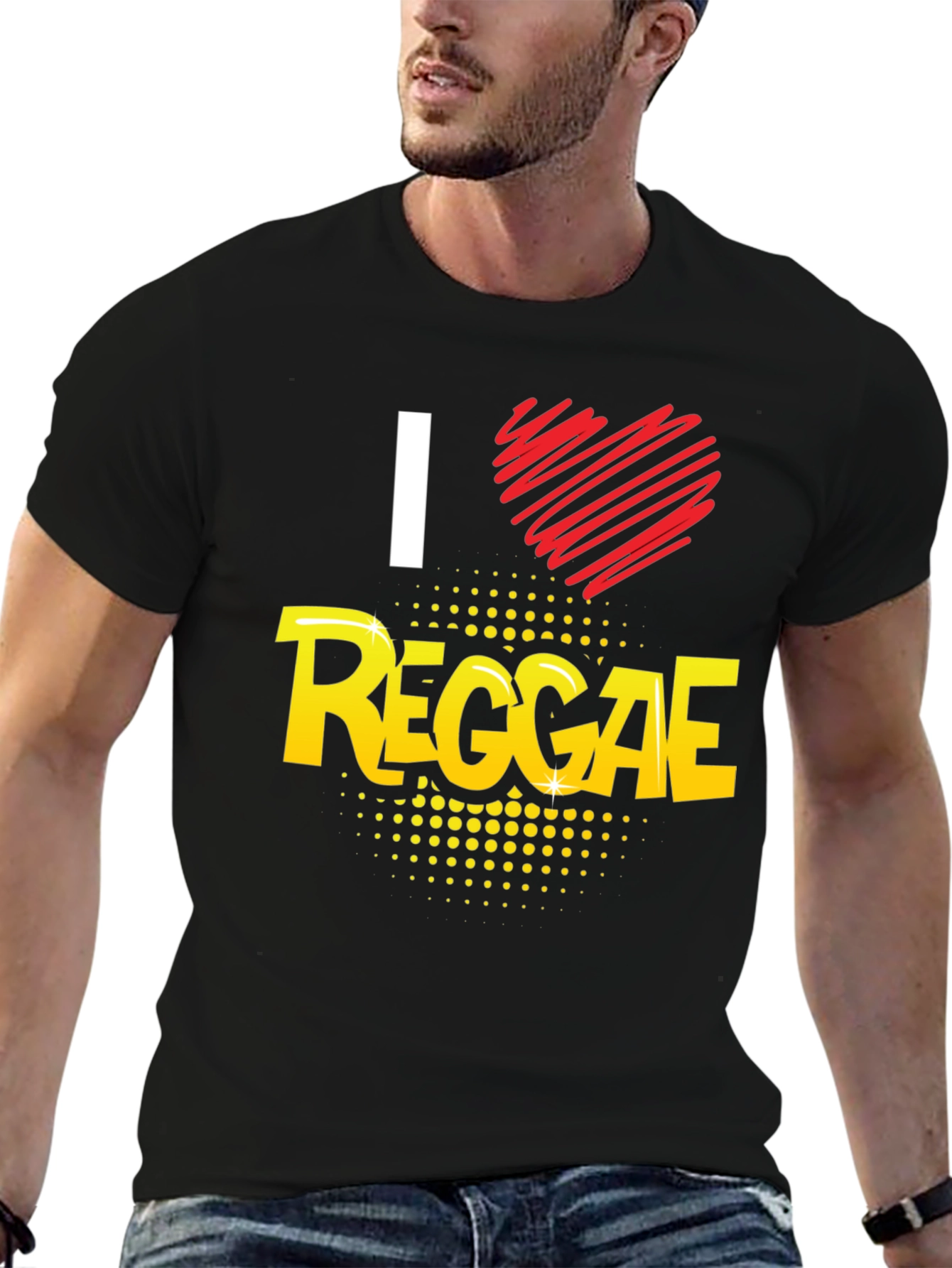 I Love Reggae Black Graphic Tee