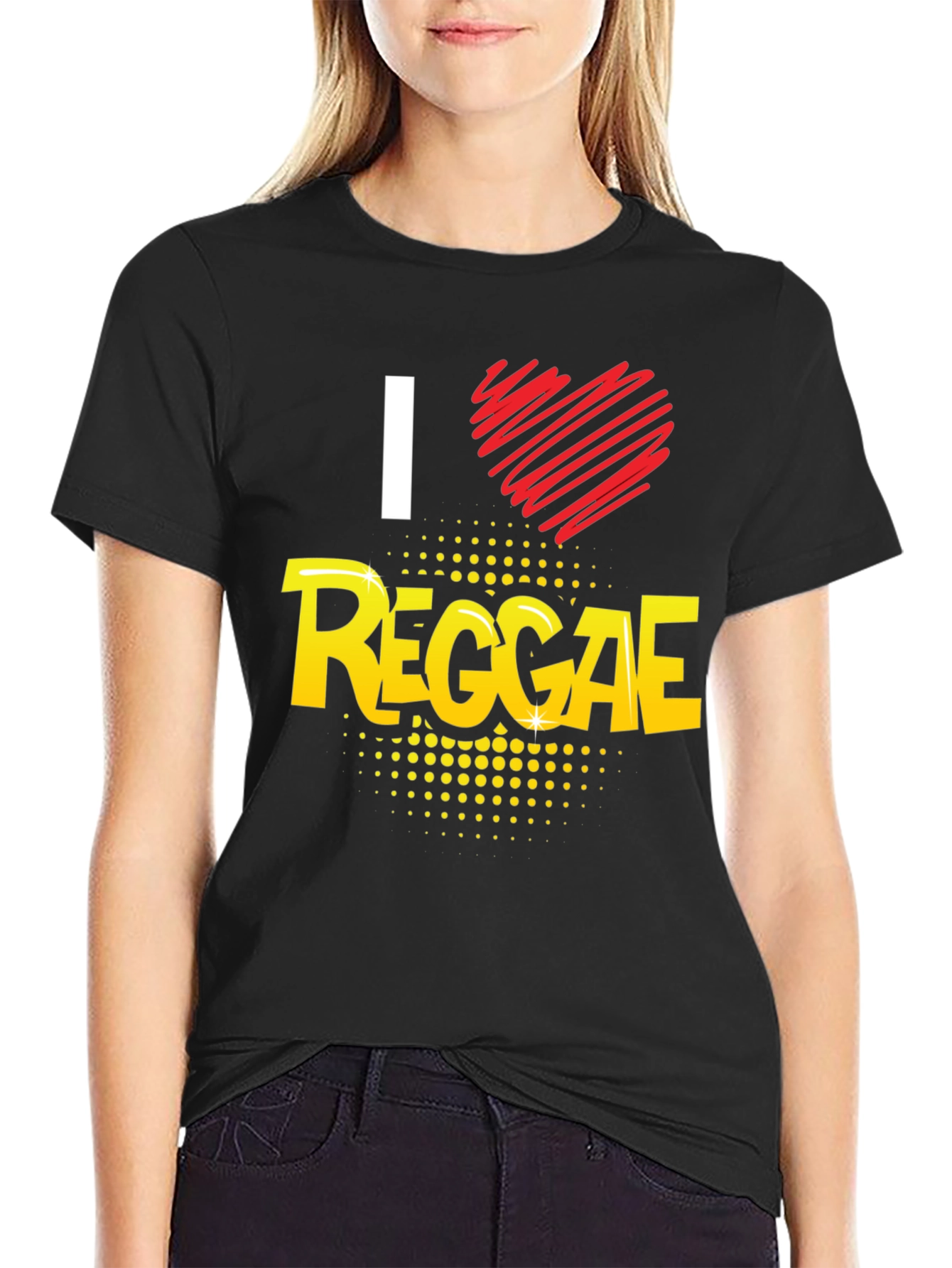 I Love Reggae Black Graphic Tee