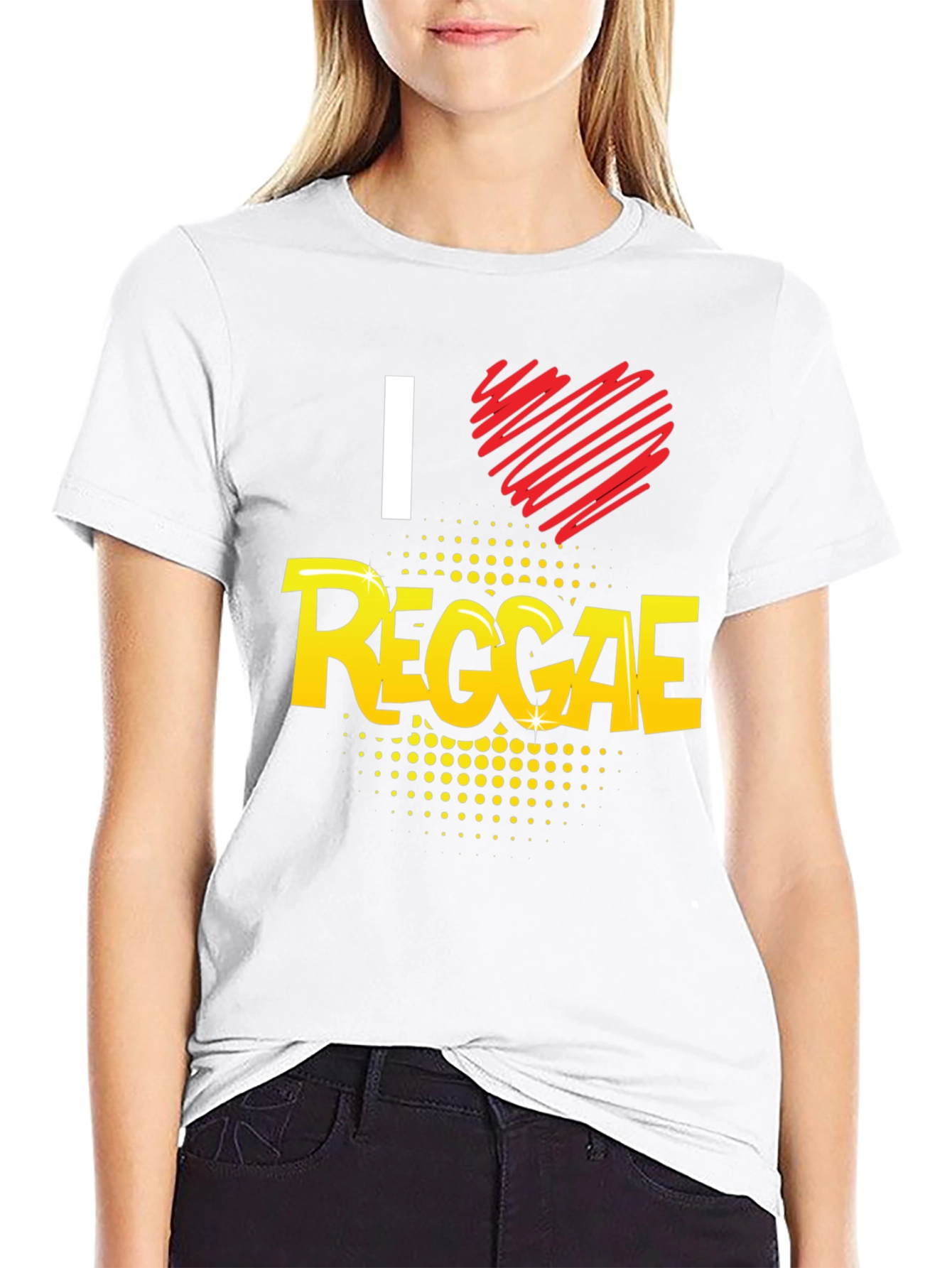 I Love Reggae Black Graphic Tee