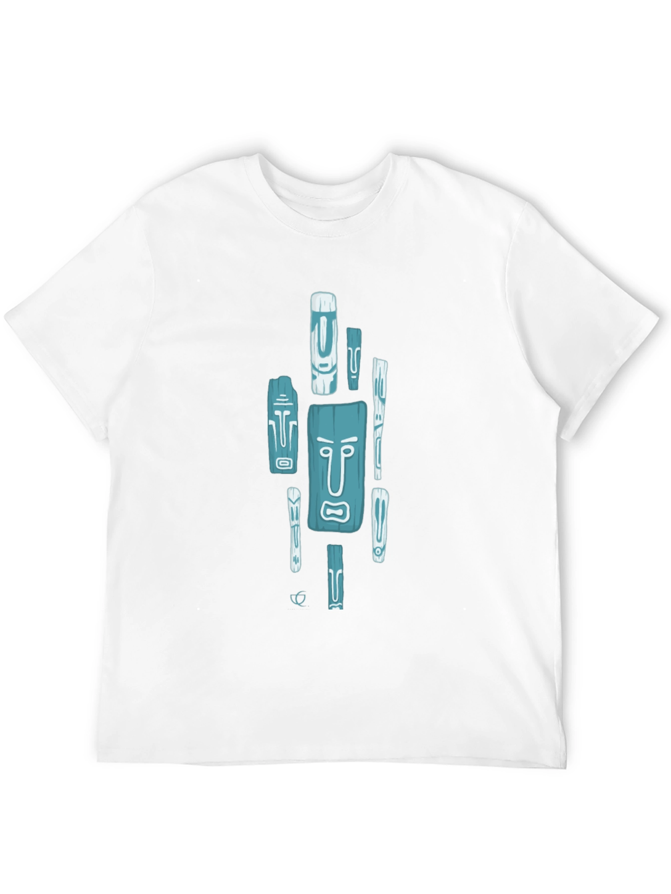 Trendy Tiki Totem Graphic Tee - Black Casual Shirt