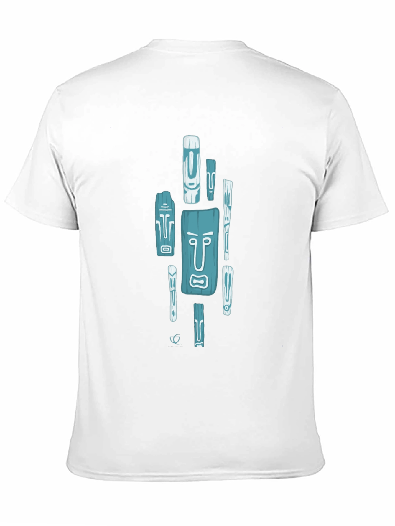Trendy Tiki Totem Graphic Tee - Black Casual Shirt