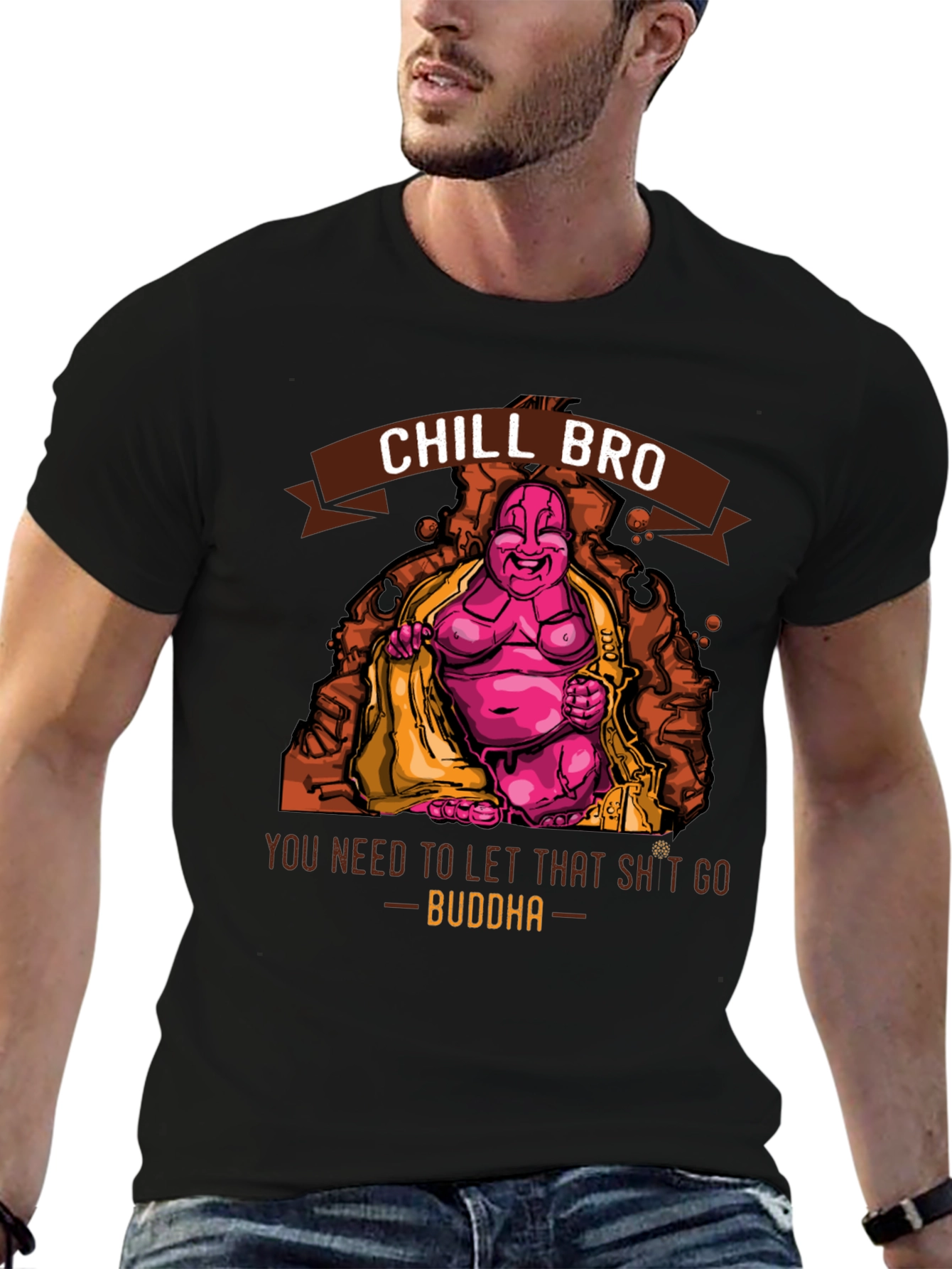 Chill Bro Buddha Graphic T-Shirt