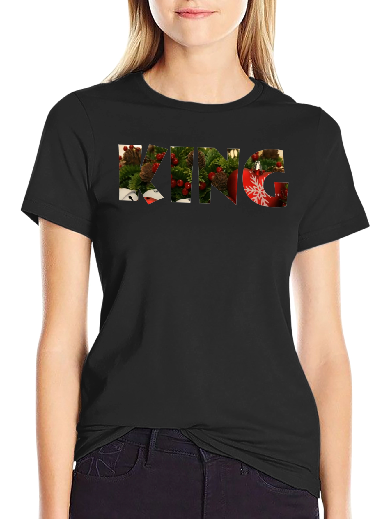 Christmas King Graphic Tee - Holiday Festive Shirt