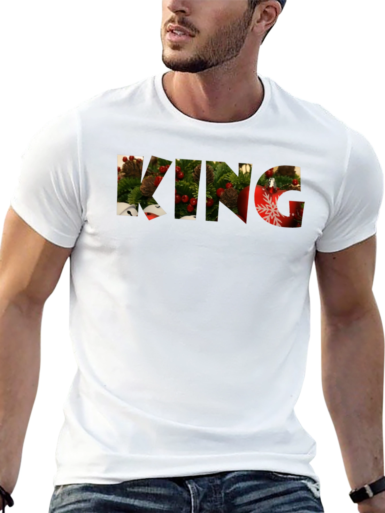 Christmas King Graphic Tee - Holiday Festive Shirt