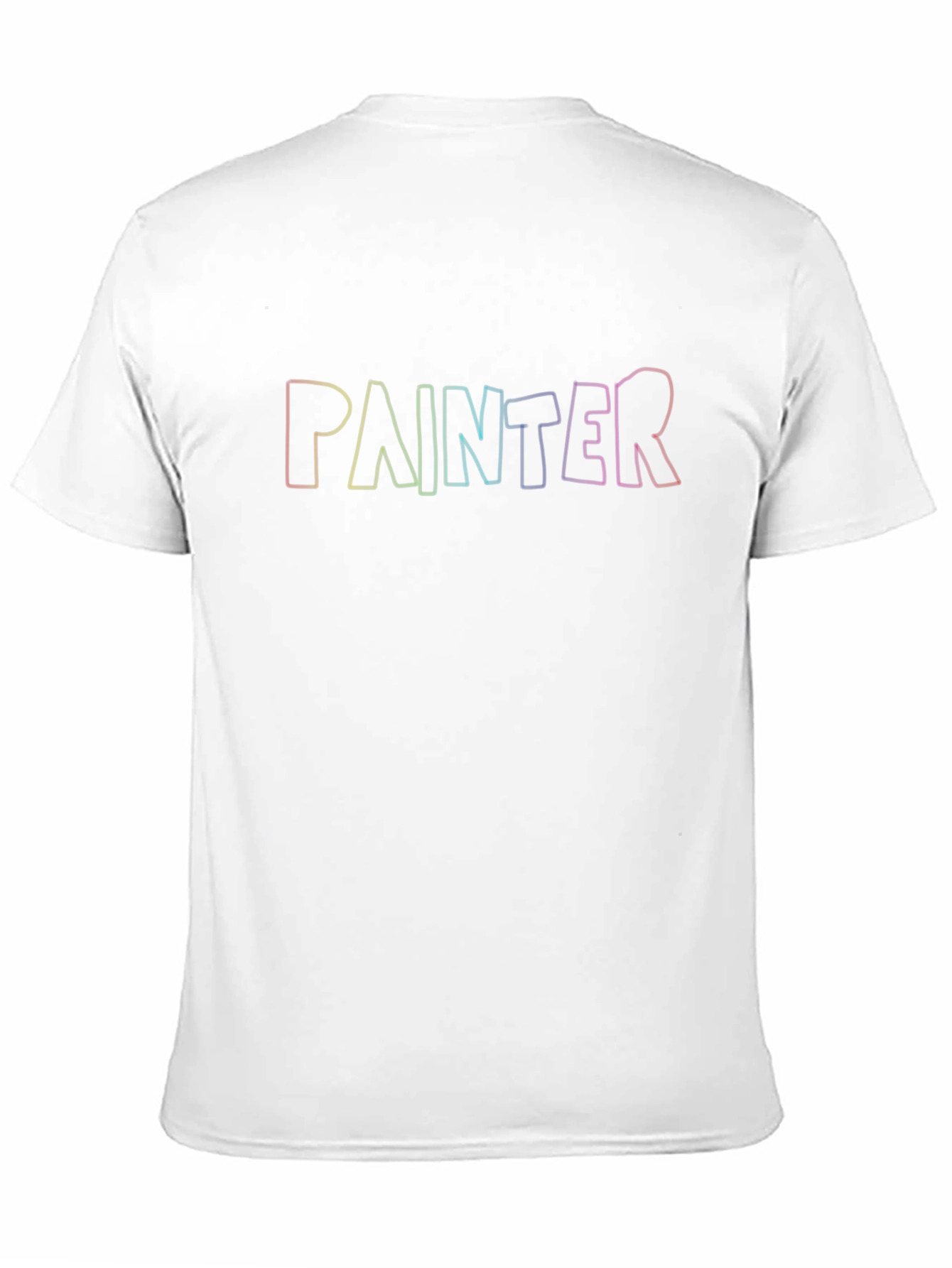 Painter Rainbow Text Black Cotton T-Shirt
