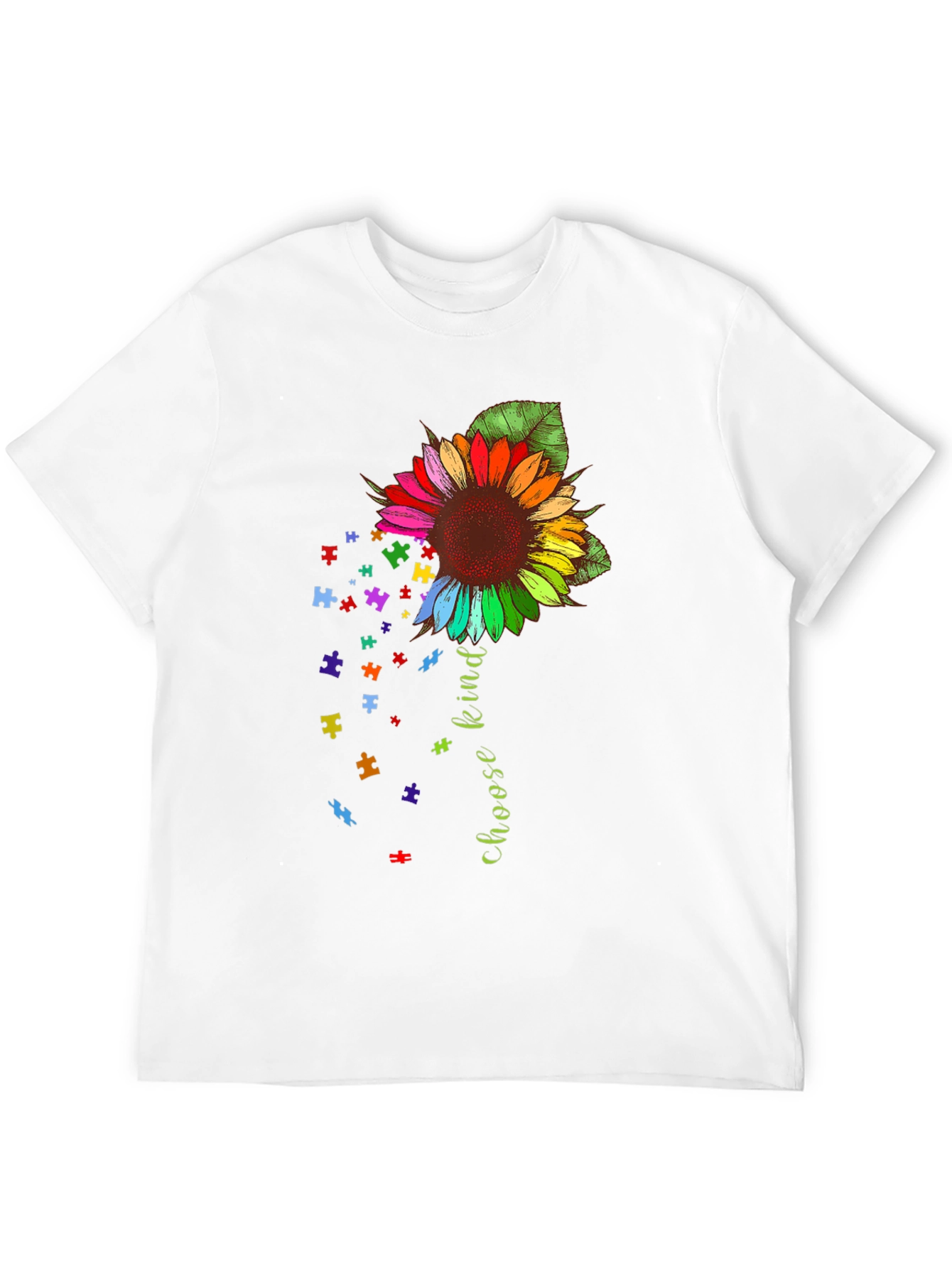 Choose Kind Sunflower Puzzle Piece Tee