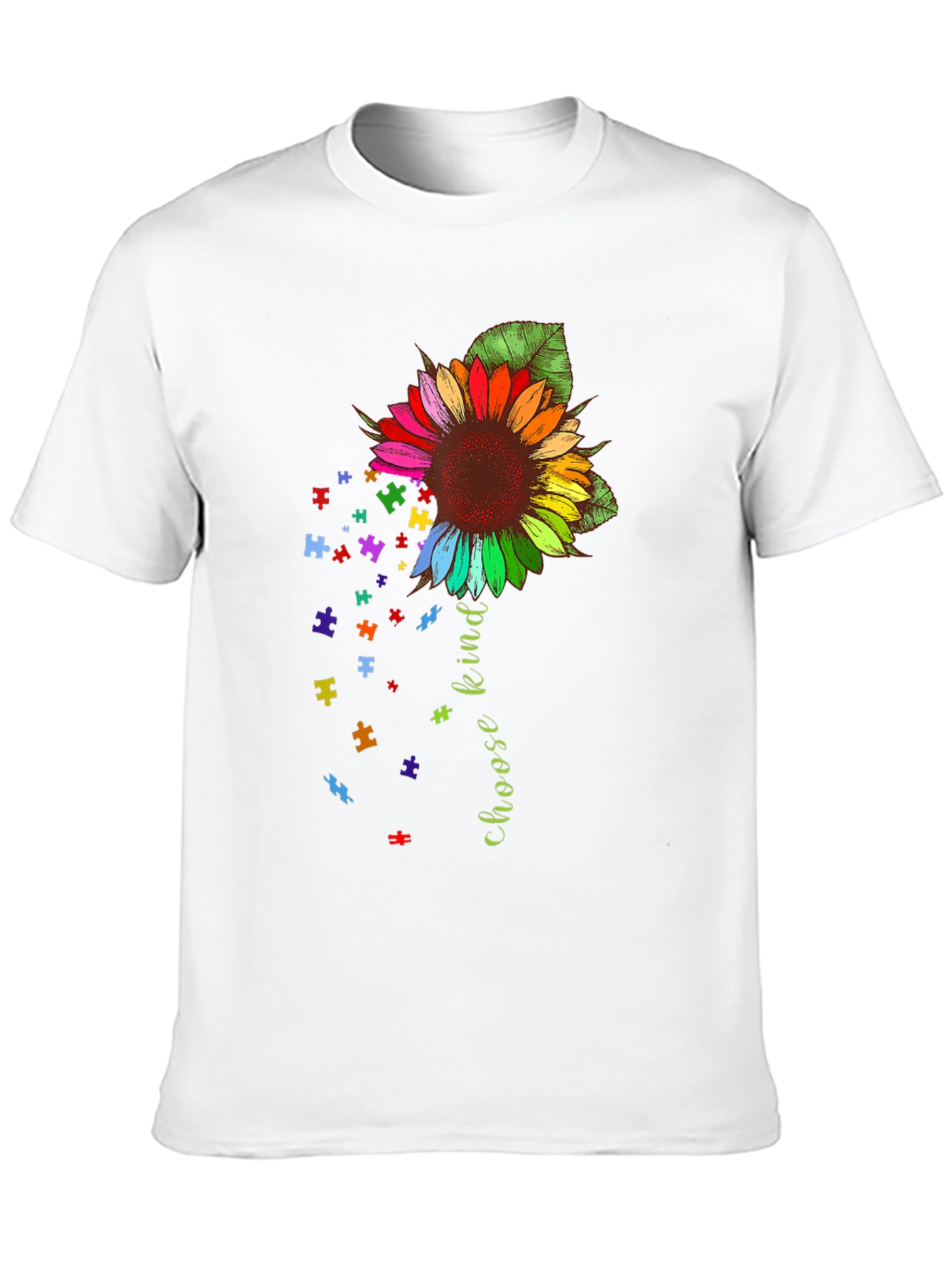 Choose Kind Sunflower Puzzle Piece Tee