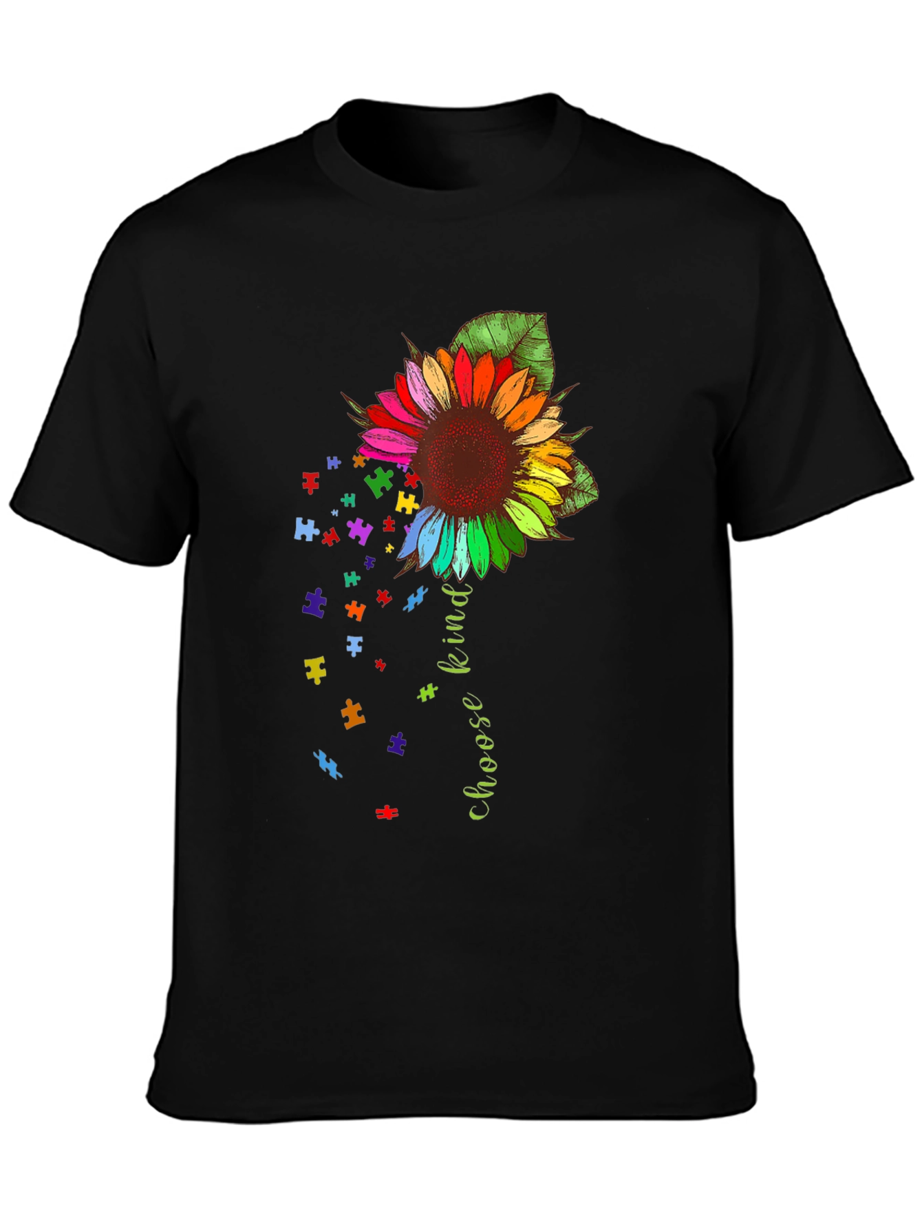 Choose Kind Sunflower Puzzle Piece Tee