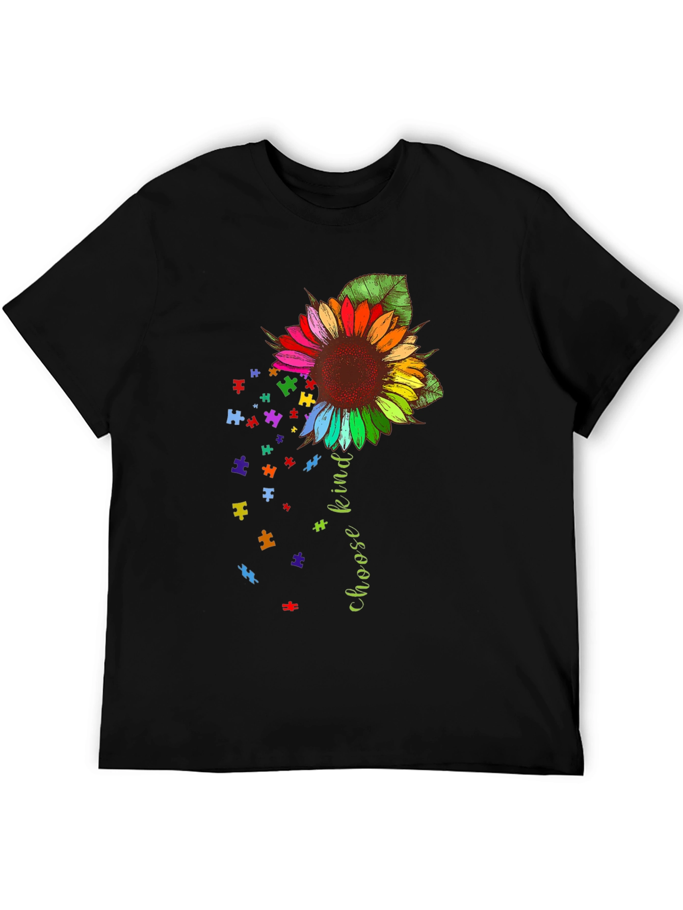 Choose Kind Sunflower Puzzle Piece Tee