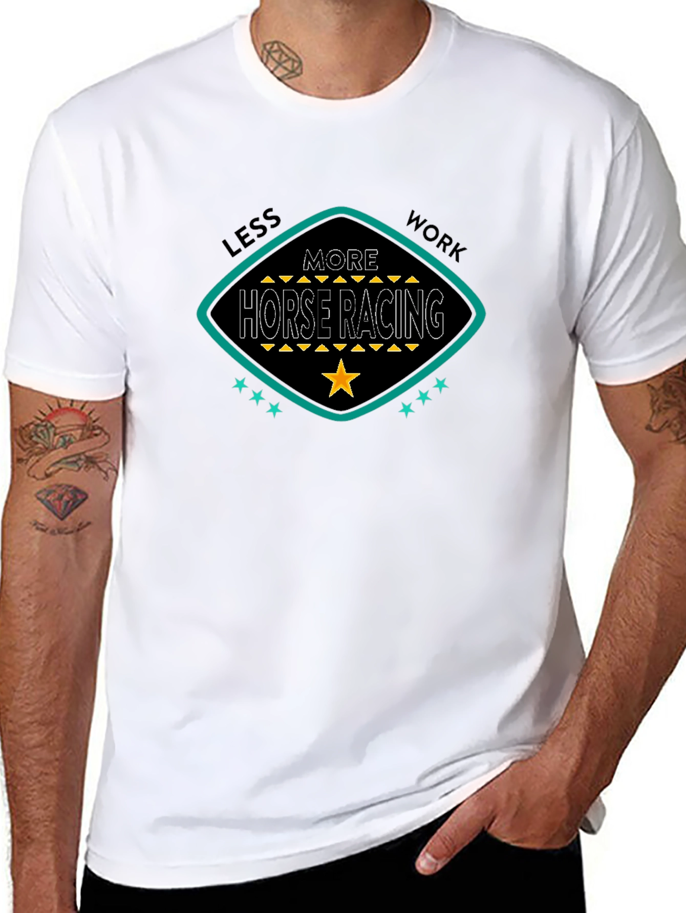 More Horse Racing Black T-Shirt