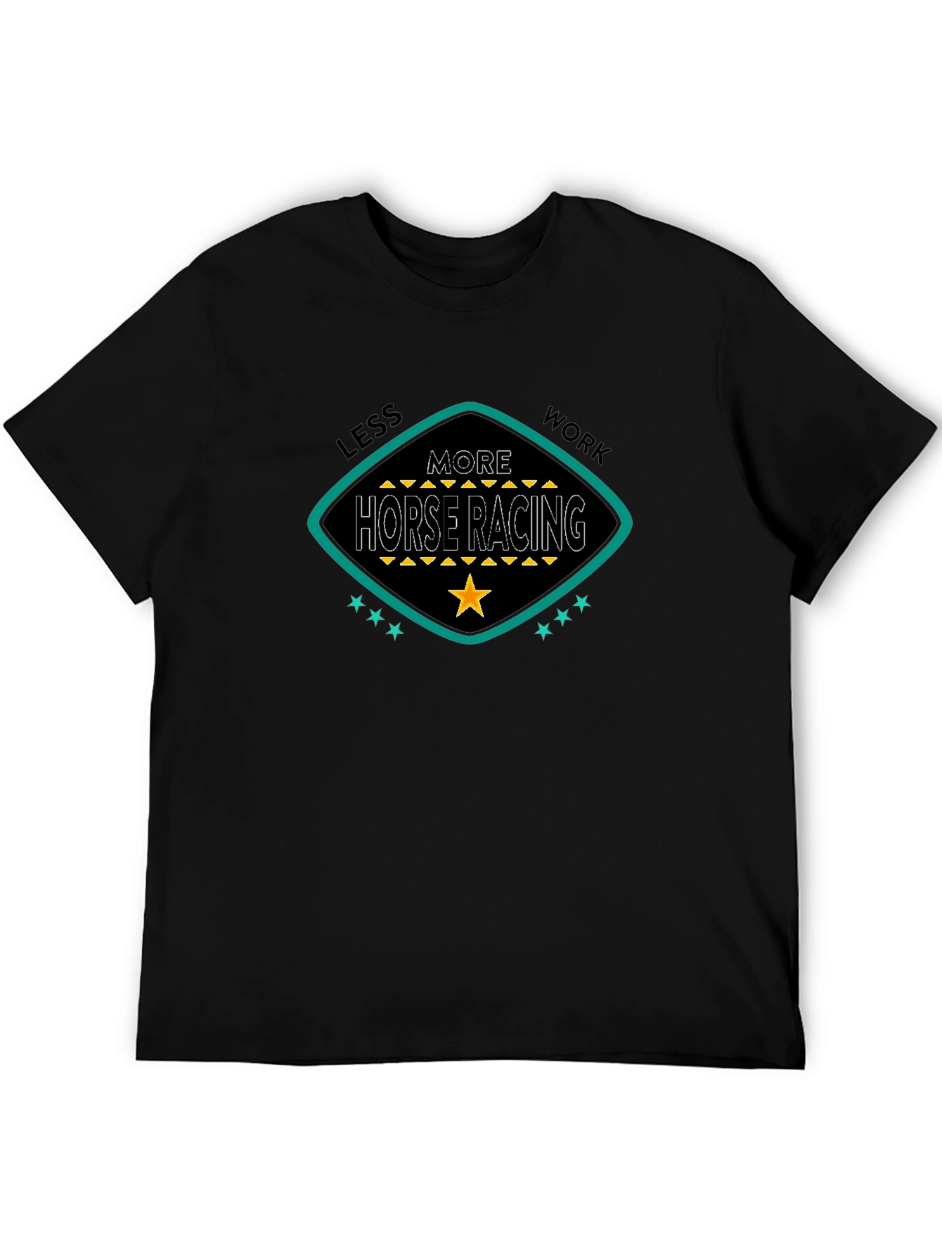 More Horse Racing Black T-Shirt