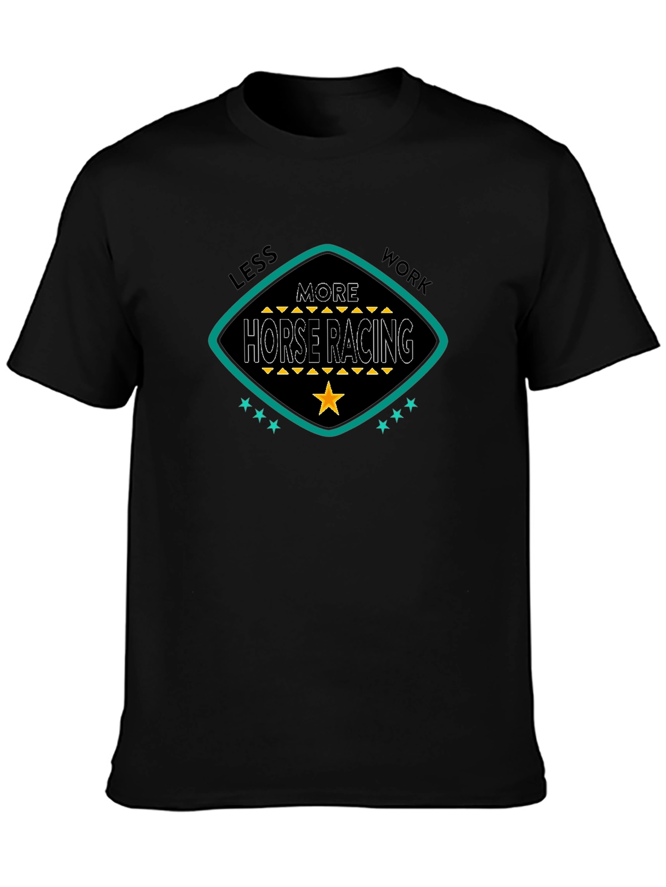 More Horse Racing Black T-Shirt