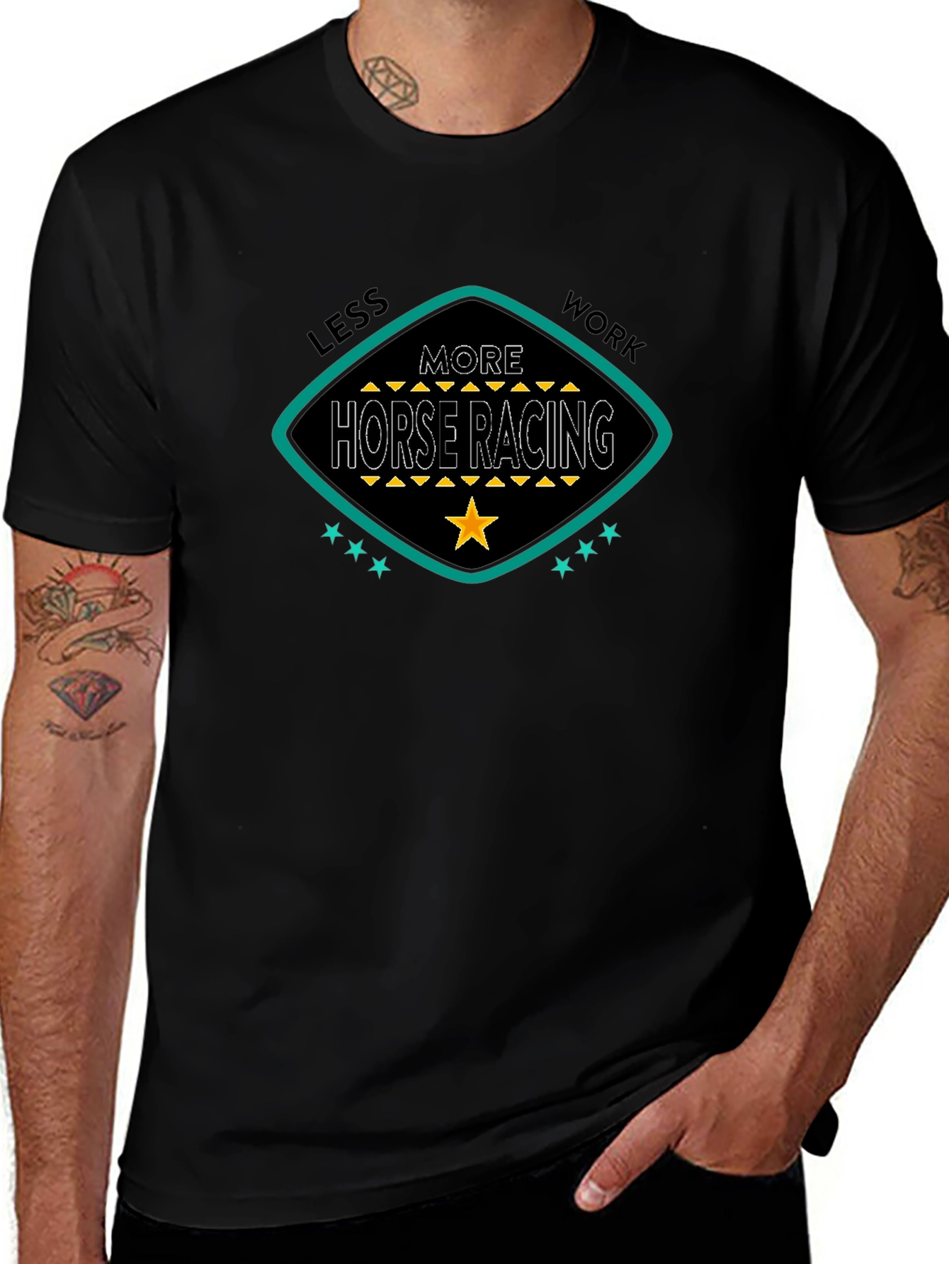 More Horse Racing Black T-Shirt