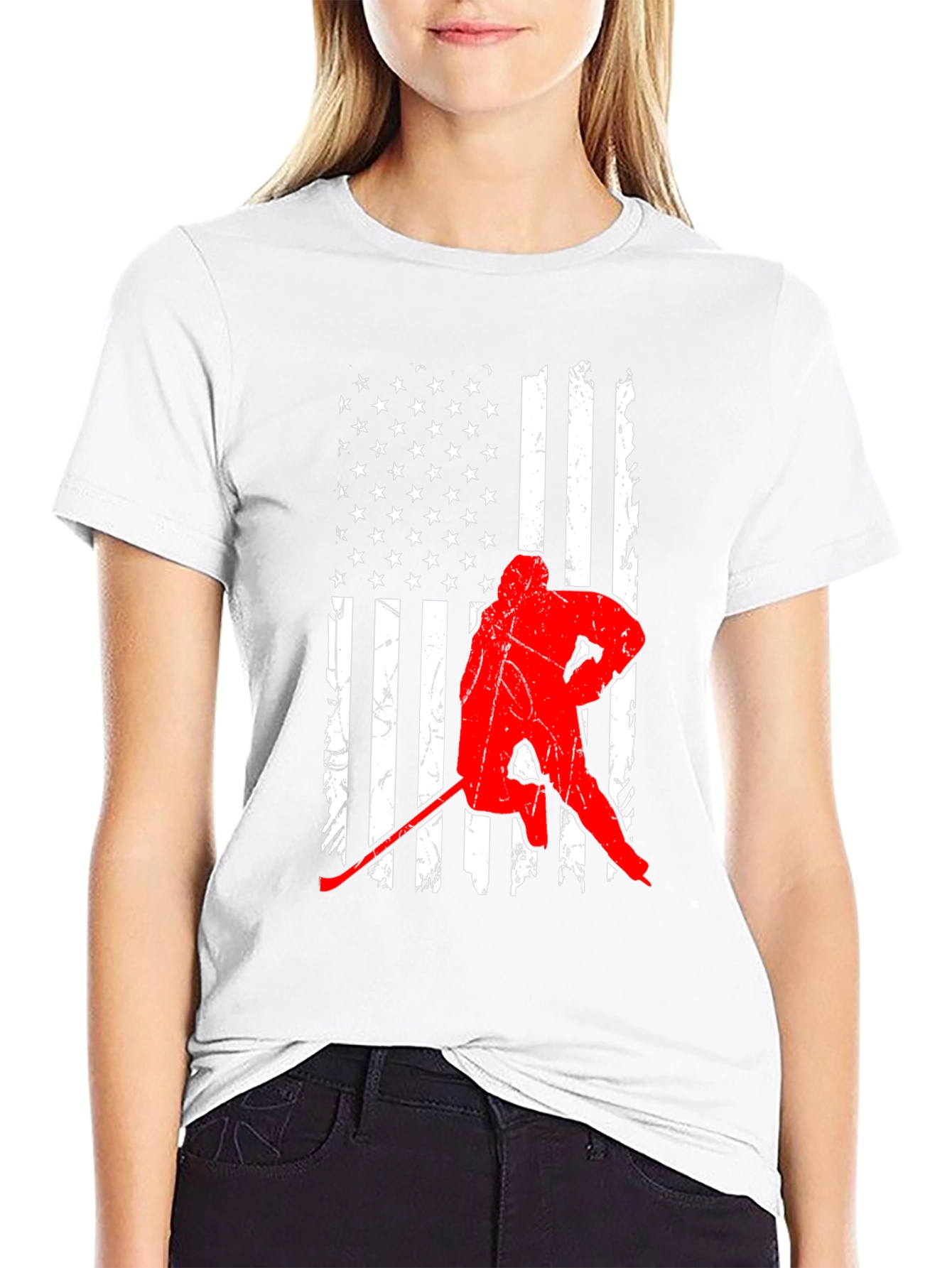 Hockey USA Flag Graphic Tee - Patriotic Sportswear