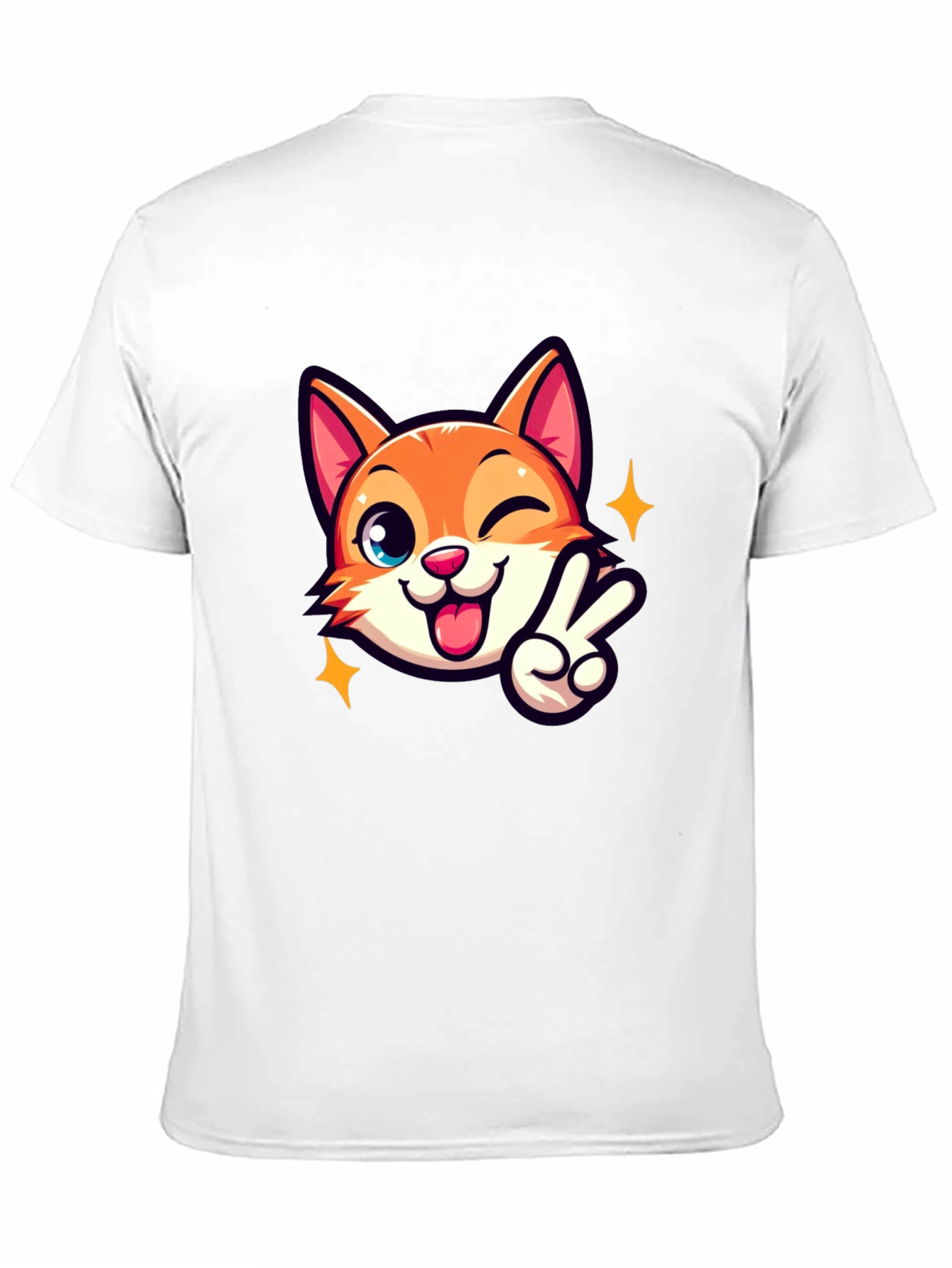 Cute Cartoon Cat Graphic T-Shirt - Unisex