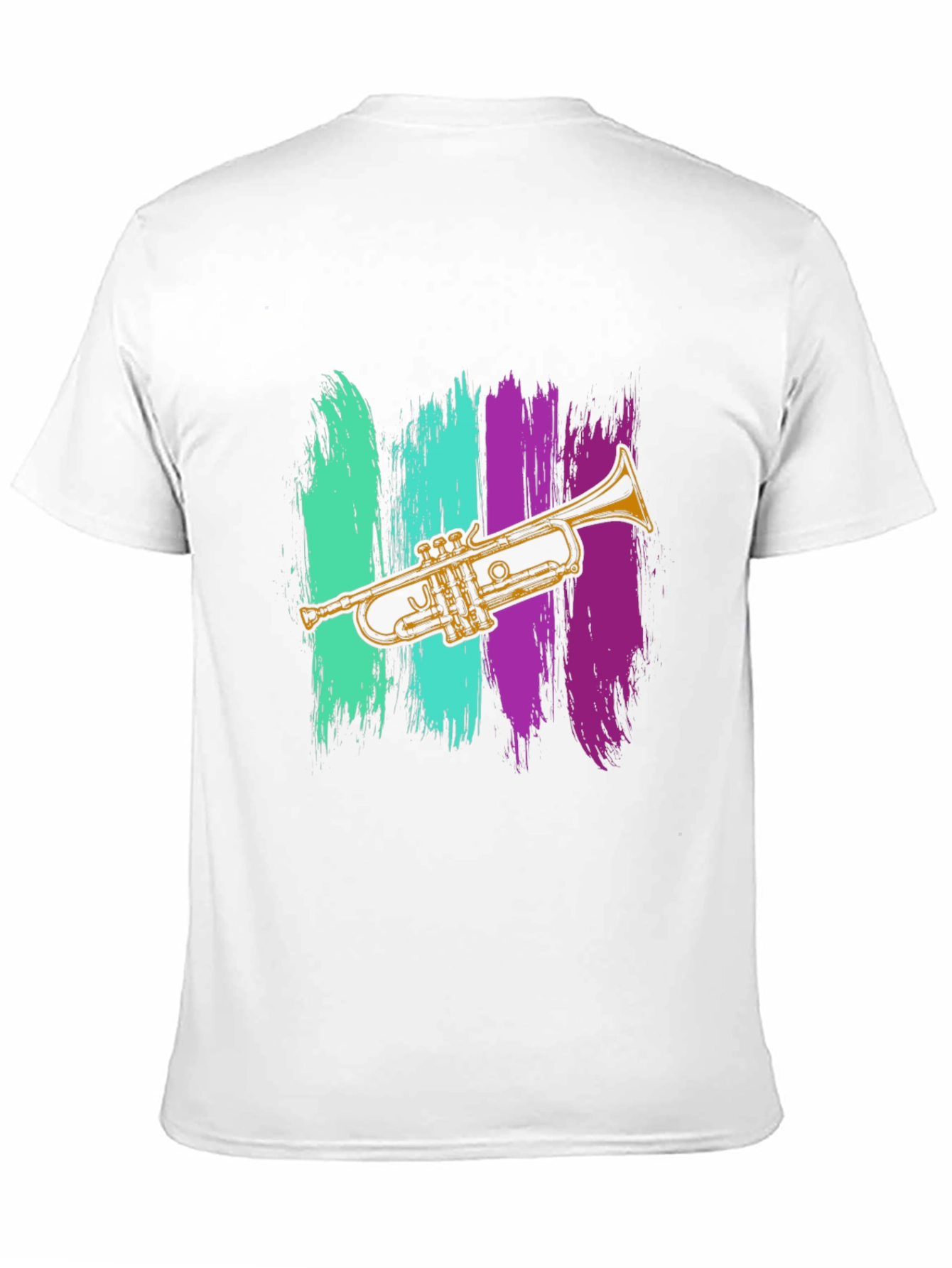 Trumpet Brushstroke T-Shirt - Cool Musician Tee