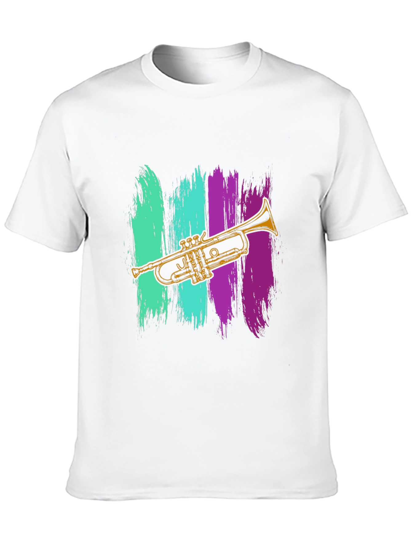 Trumpet Brushstroke T-Shirt - Cool Musician Tee
