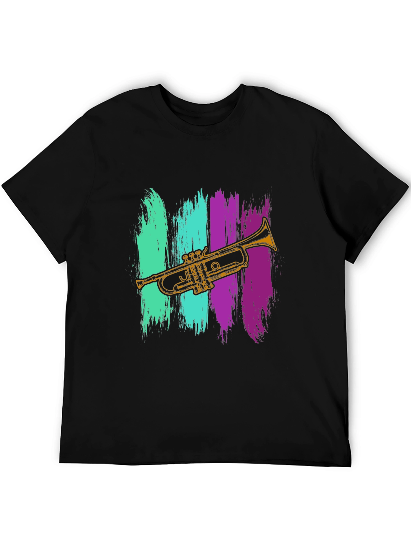 Trumpet Brushstroke T-Shirt - Cool Musician Tee