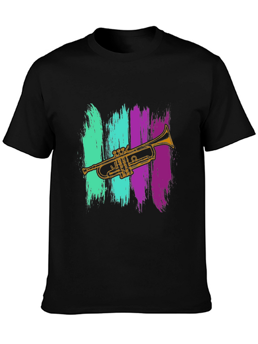 Trumpet Brushstroke T-Shirt - Cool Musician Tee
