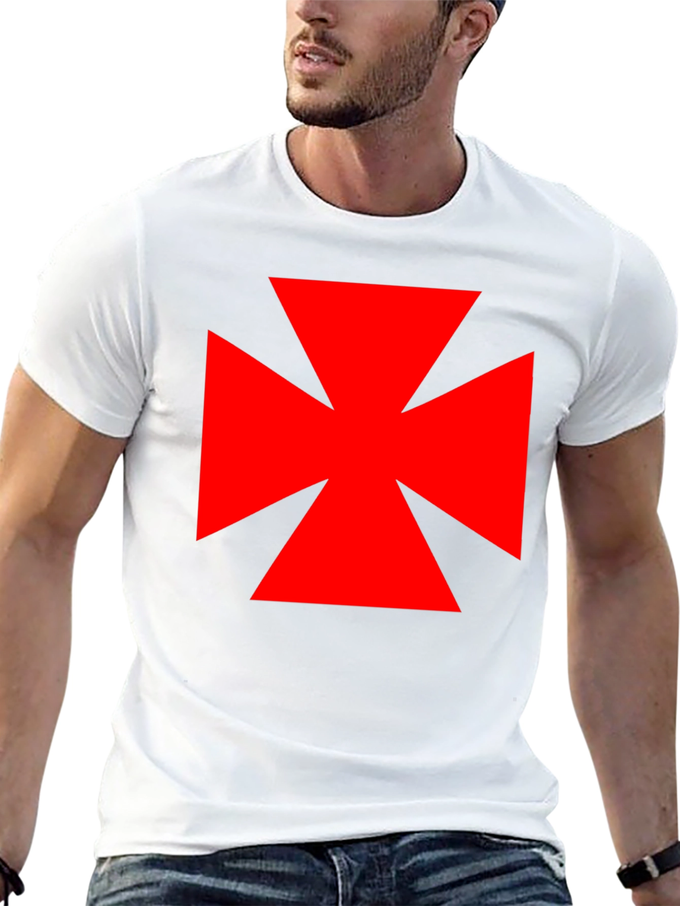 Red Cross Black T-Shirt