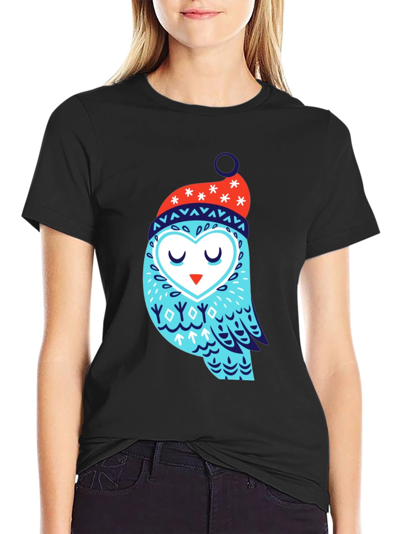 Owl Winter Hat Graphic Tee