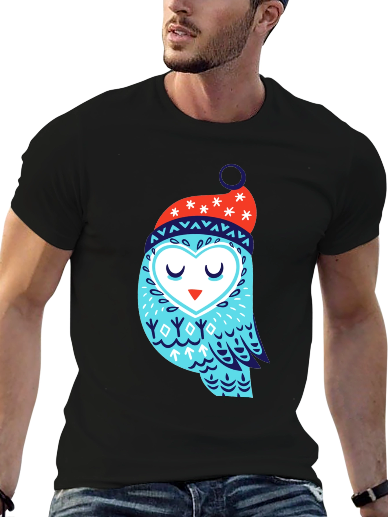Owl Winter Hat Graphic Tee