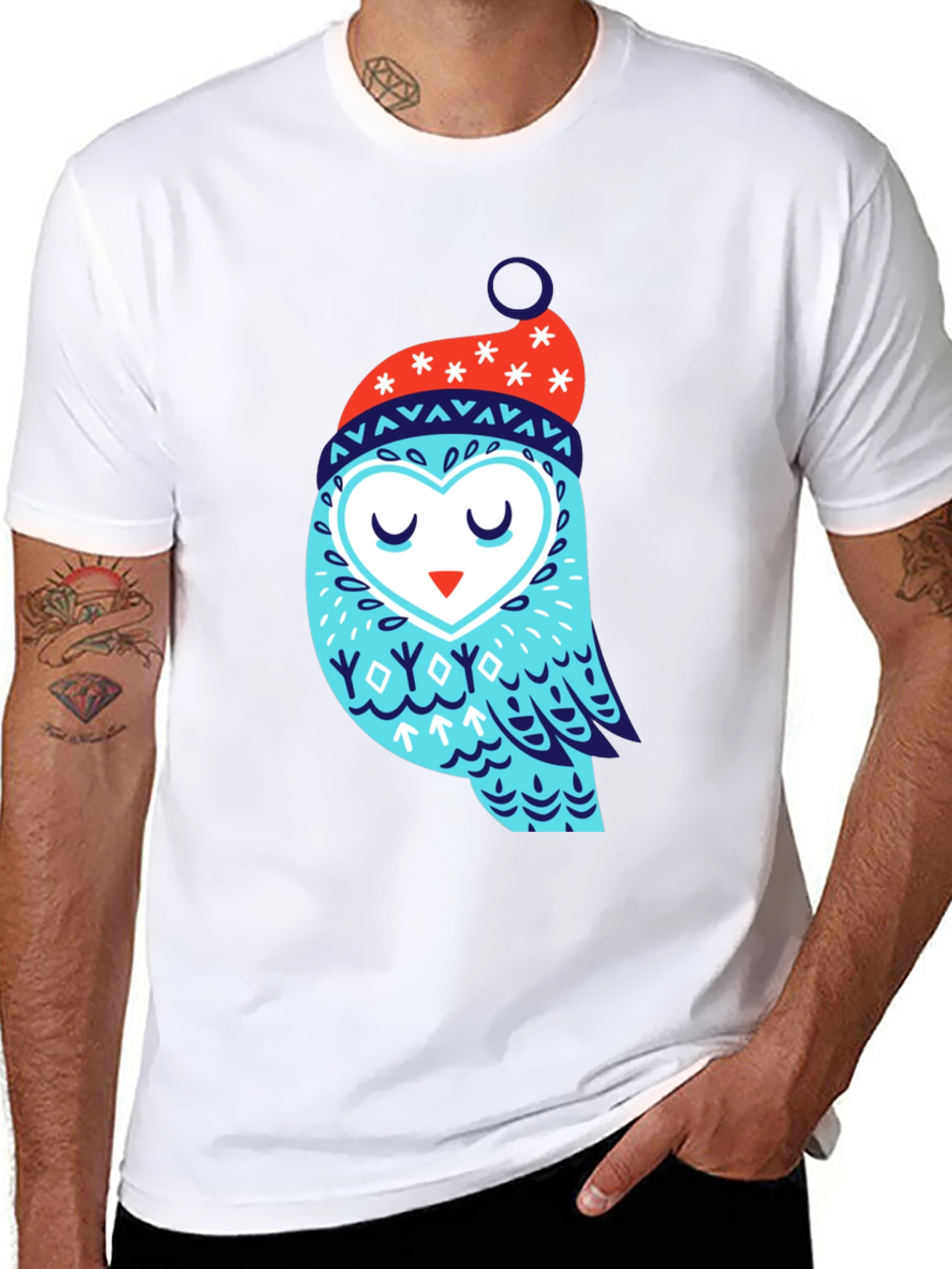 Owl Winter Hat Graphic Tee