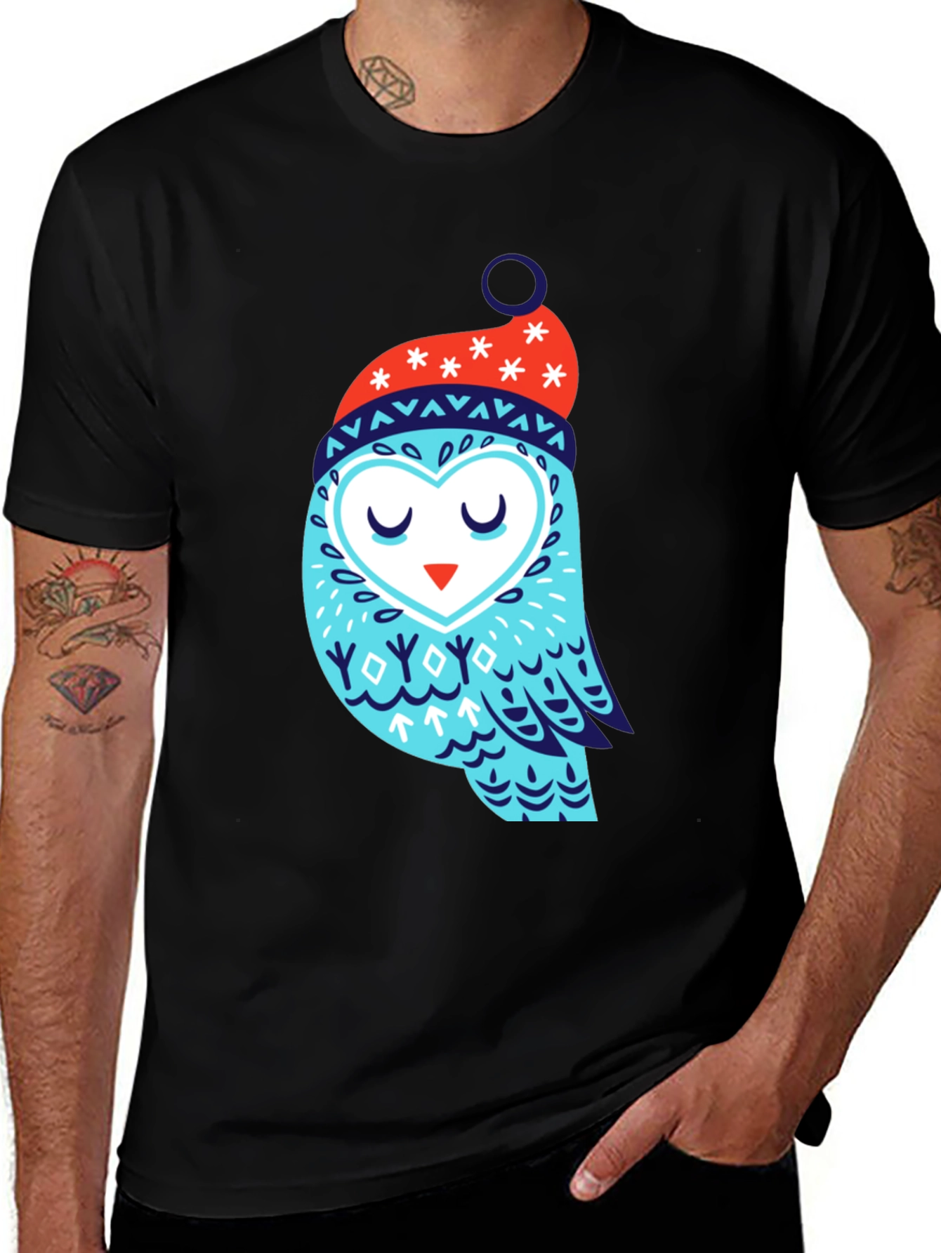 Owl Winter Hat Graphic Tee