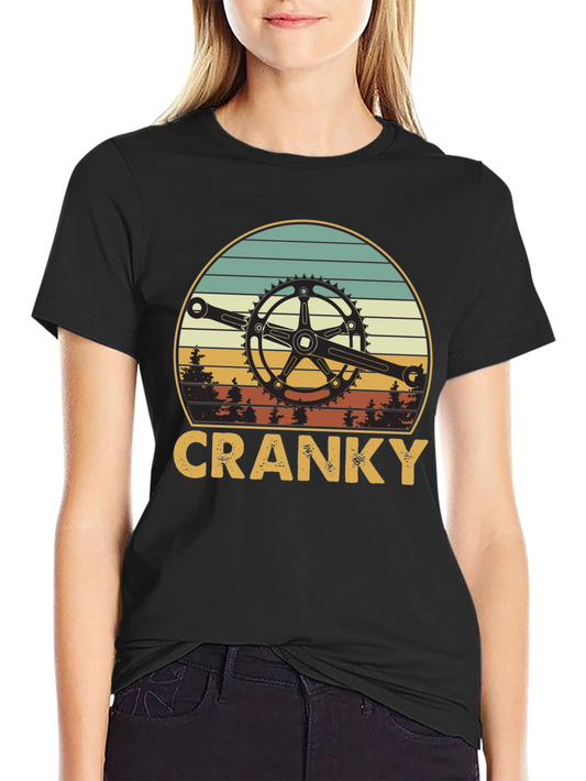Cranky Biker T-Shirt - Retro Cycling Design