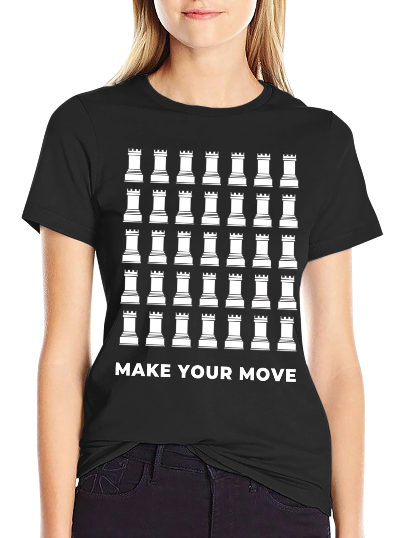 Chess Rook Pattern T-Shirt - Make Your Move