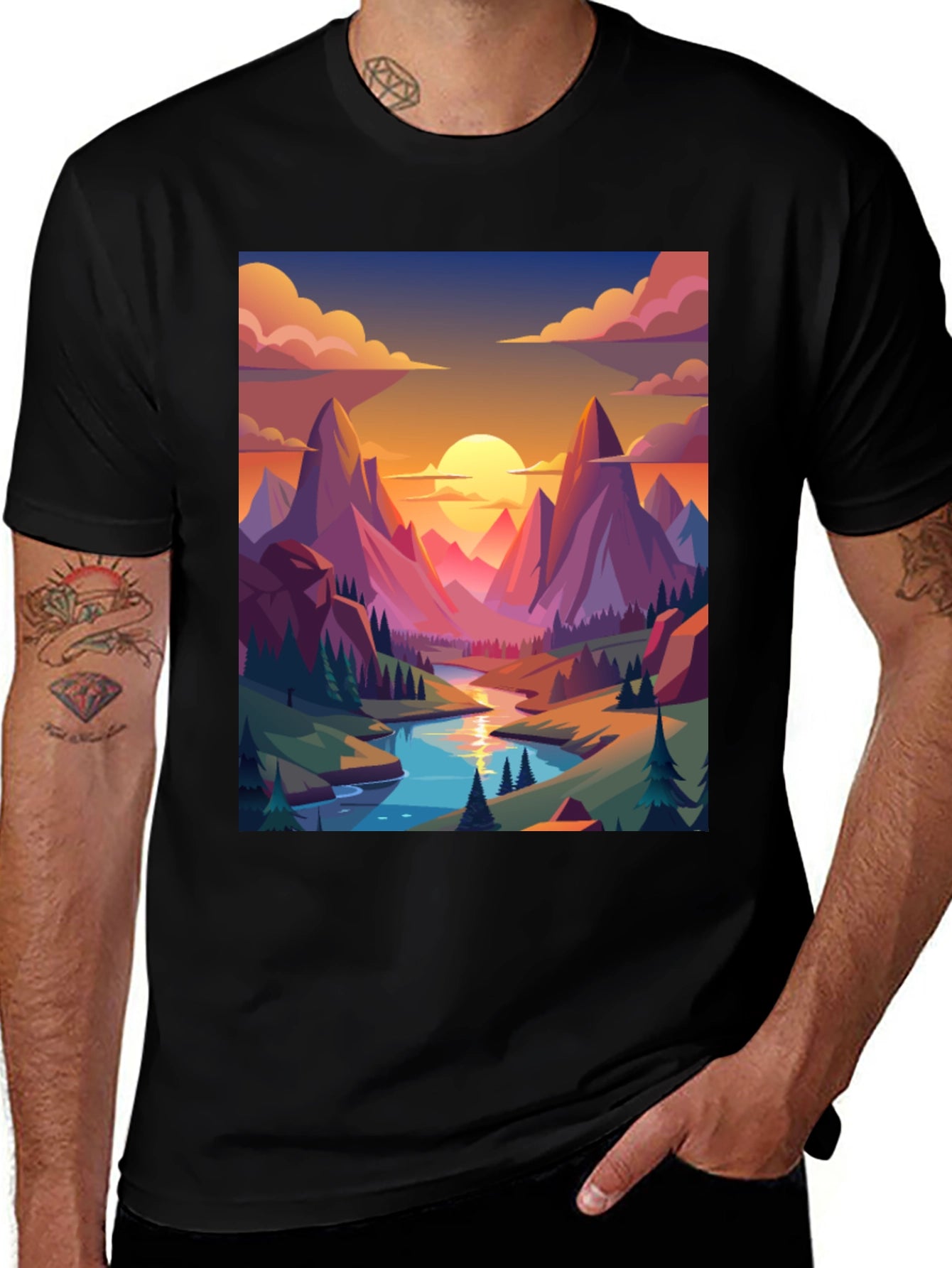 Scenic Mountain View Graphic Tee
