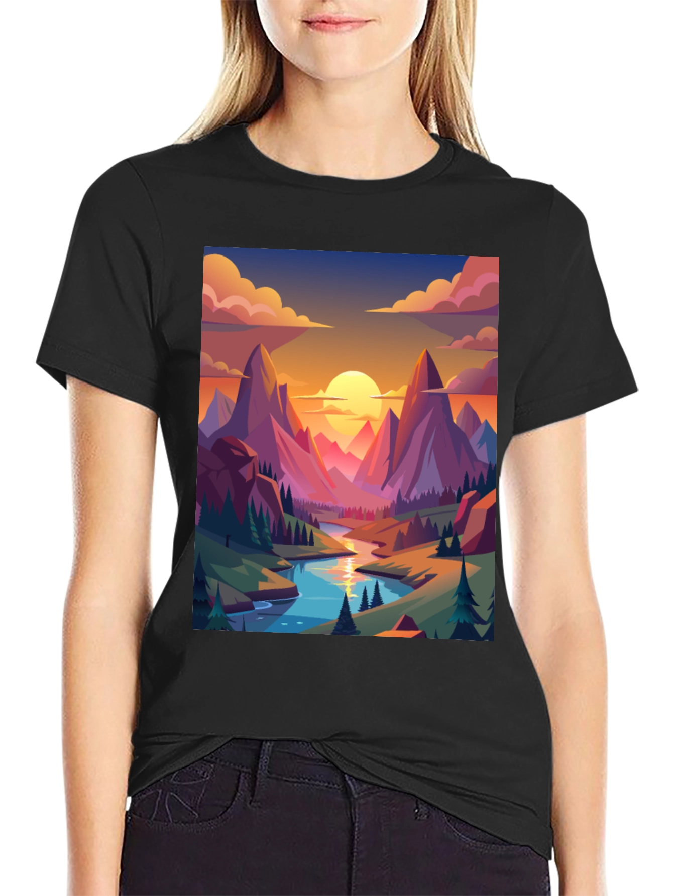 Scenic Mountain View Graphic Tee