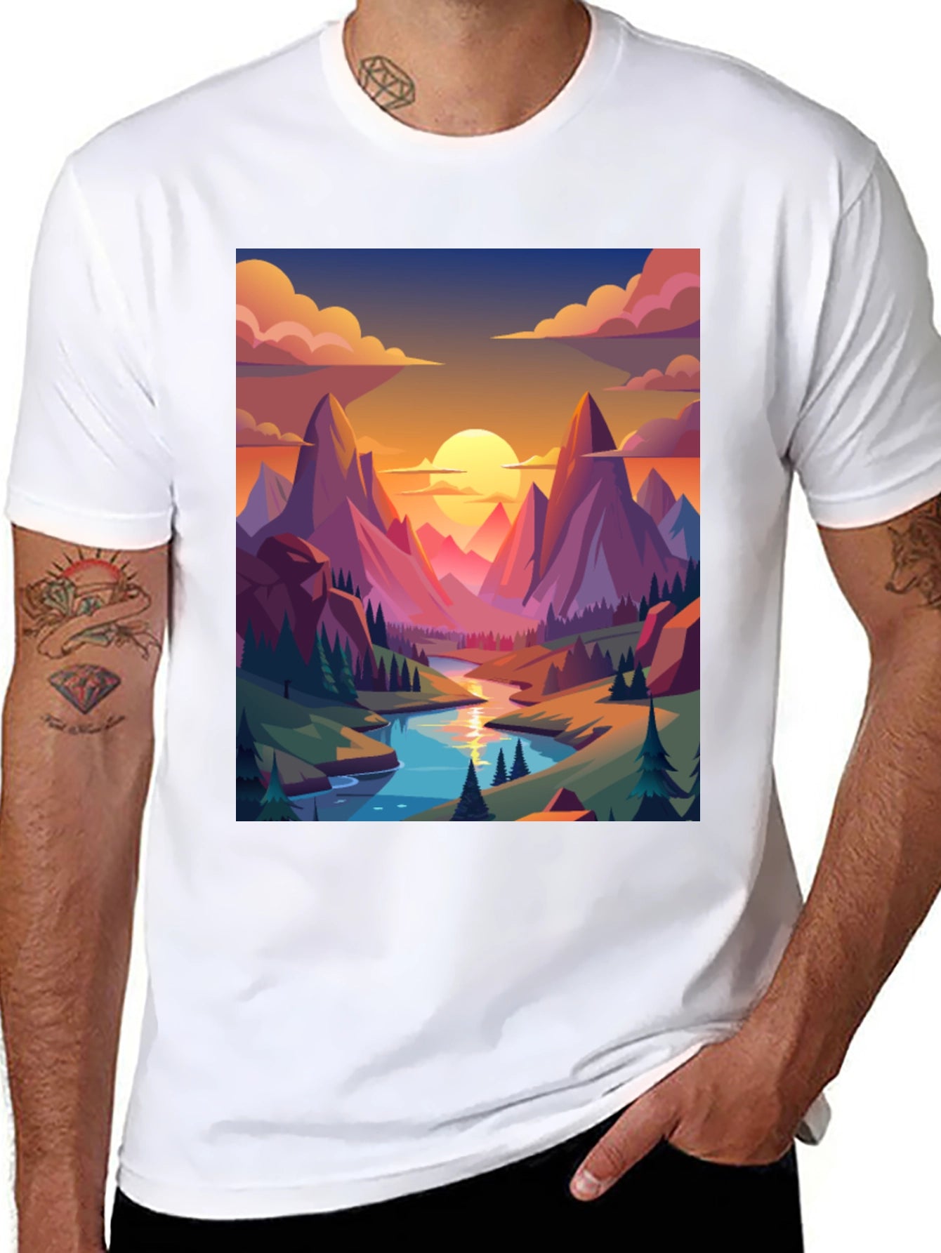 Scenic Mountain View Graphic Tee