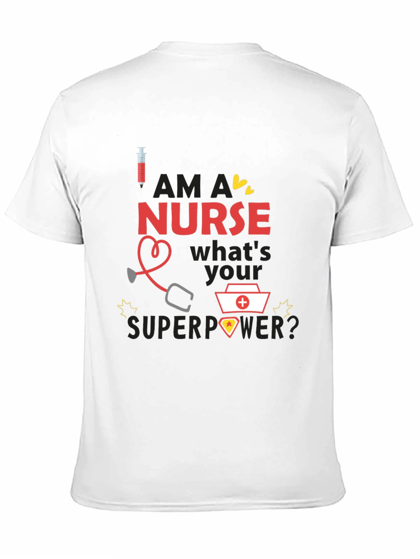 Nurse Superpower T-Shirt - Black Novelty Graphic Tee