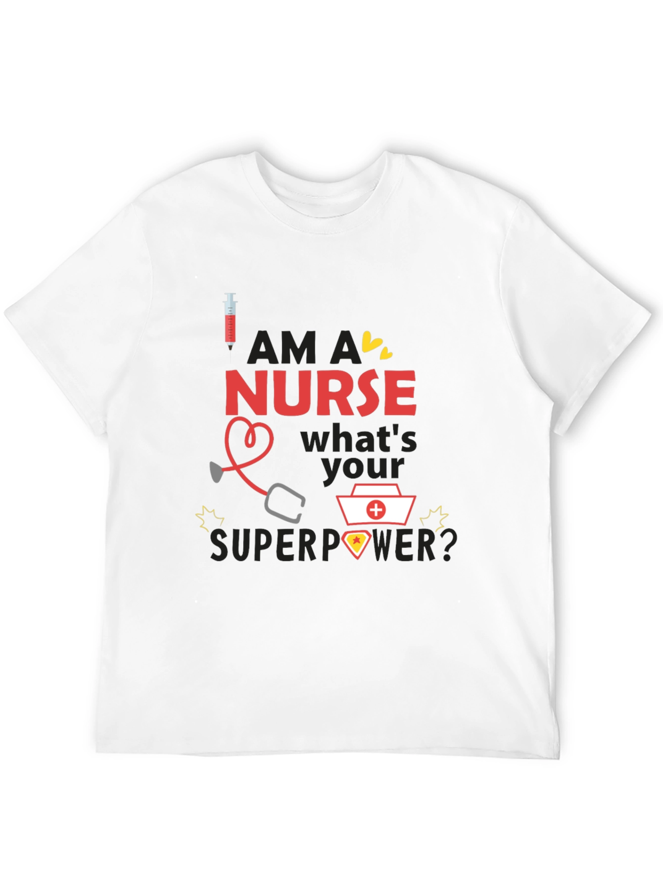 Nurse Superpower T-Shirt - Black Novelty Graphic Tee