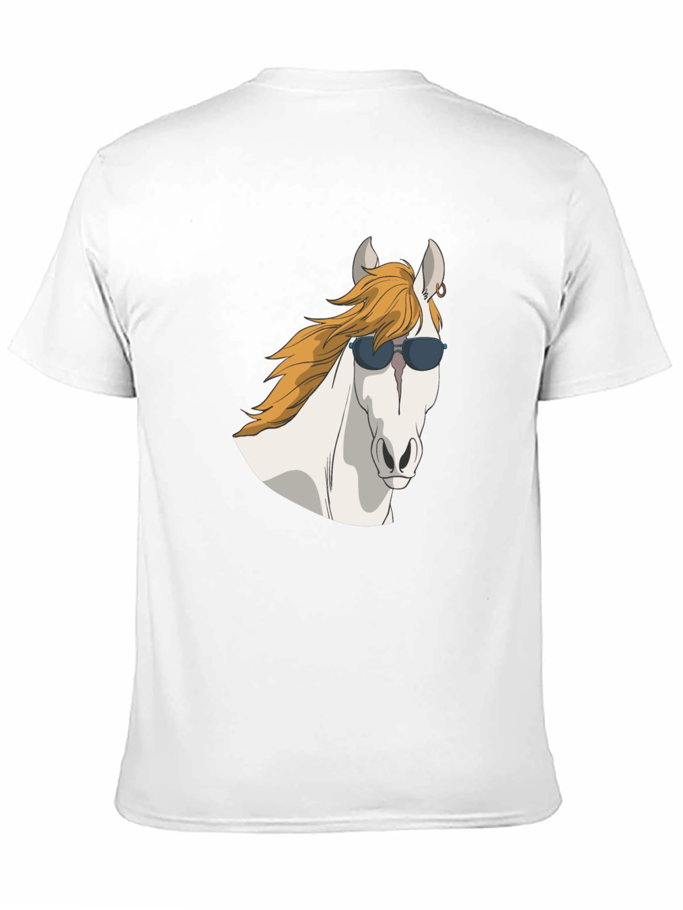Cool Horse Graphic Tee - Black Cotton T-Shirt