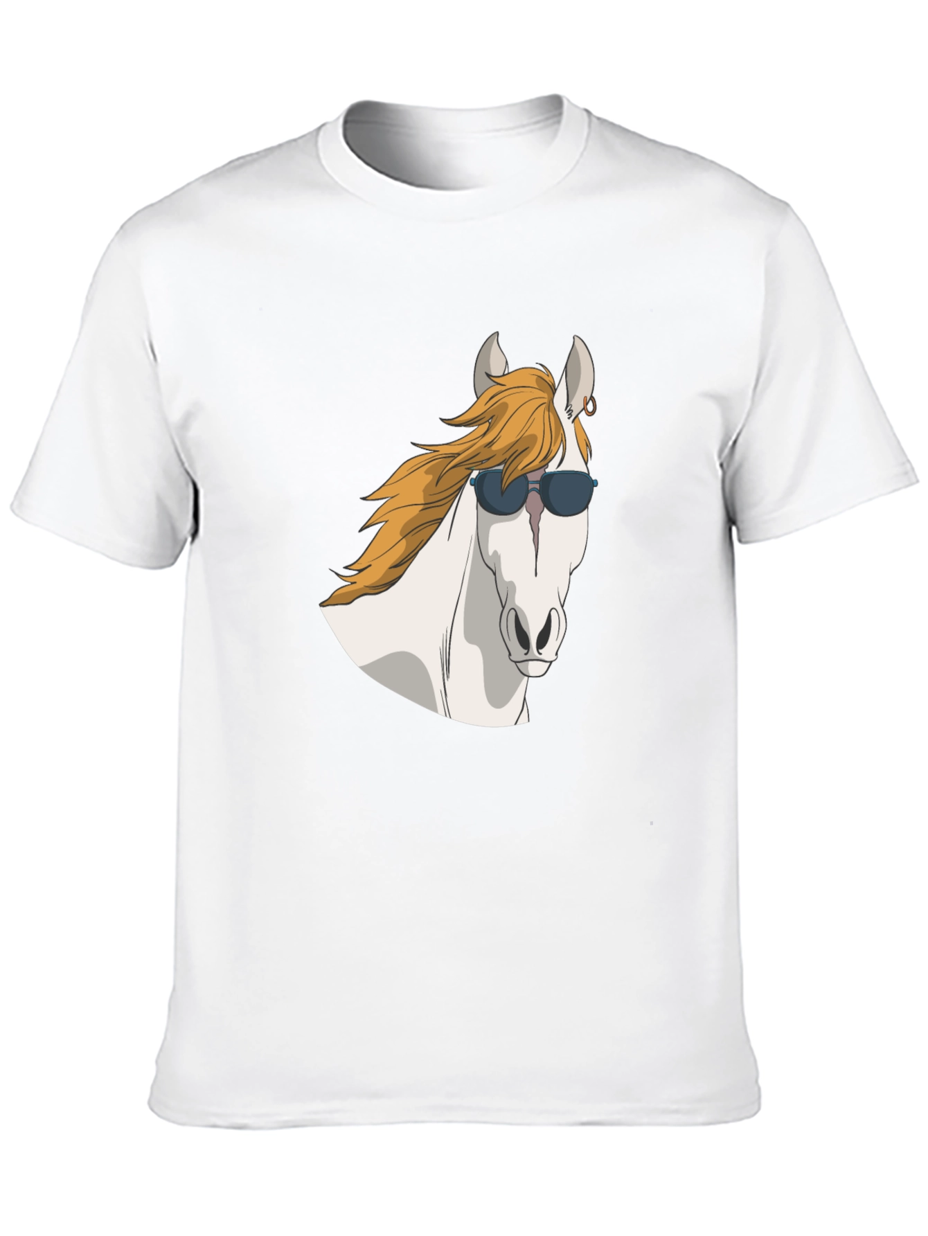 Cool Horse Graphic Tee - Black Cotton T-Shirt