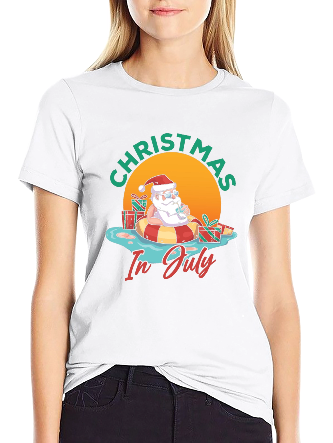 Christmas in July T-Shirt - Santa Pool Party
