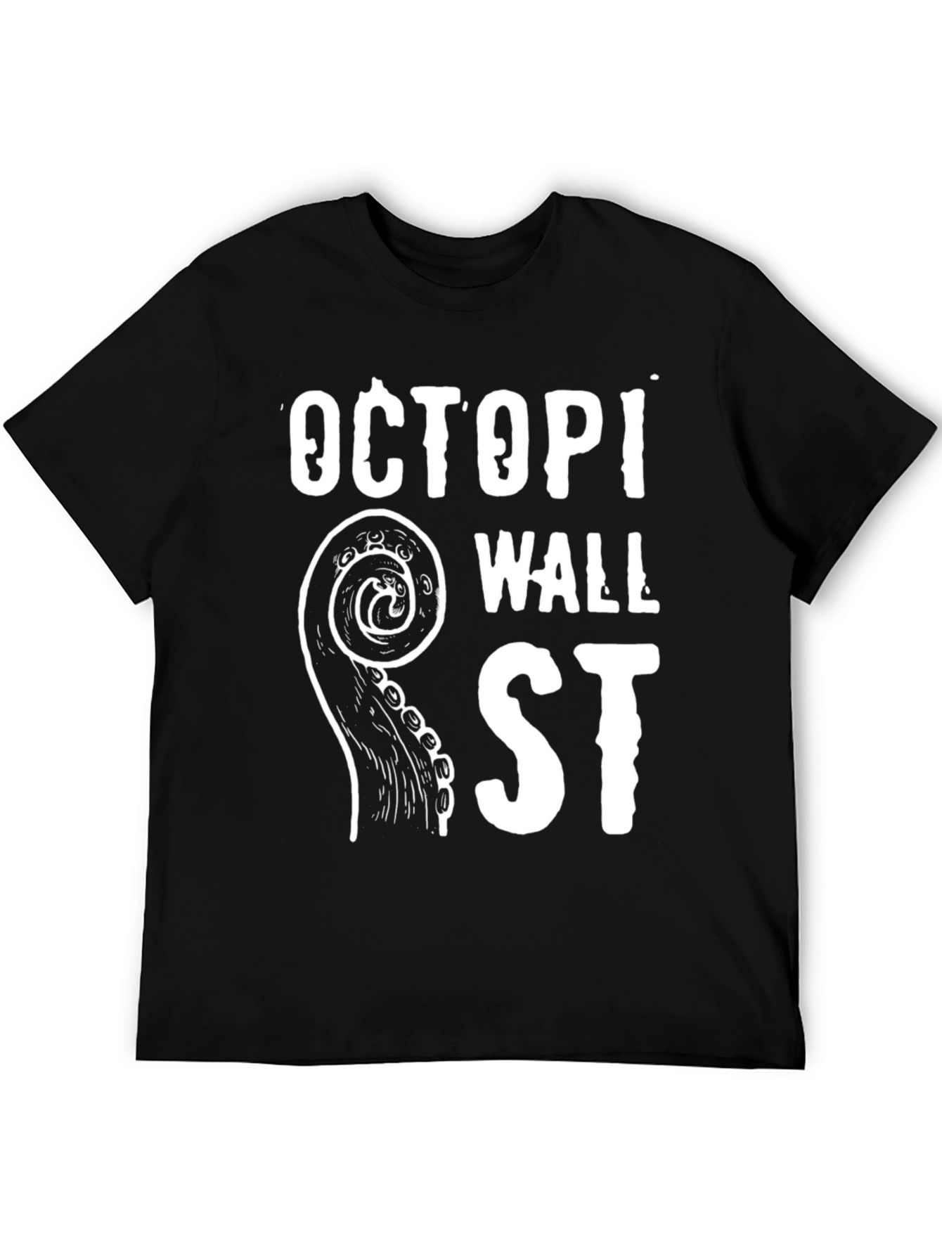 Octopi Wall St. Black T-Shirt