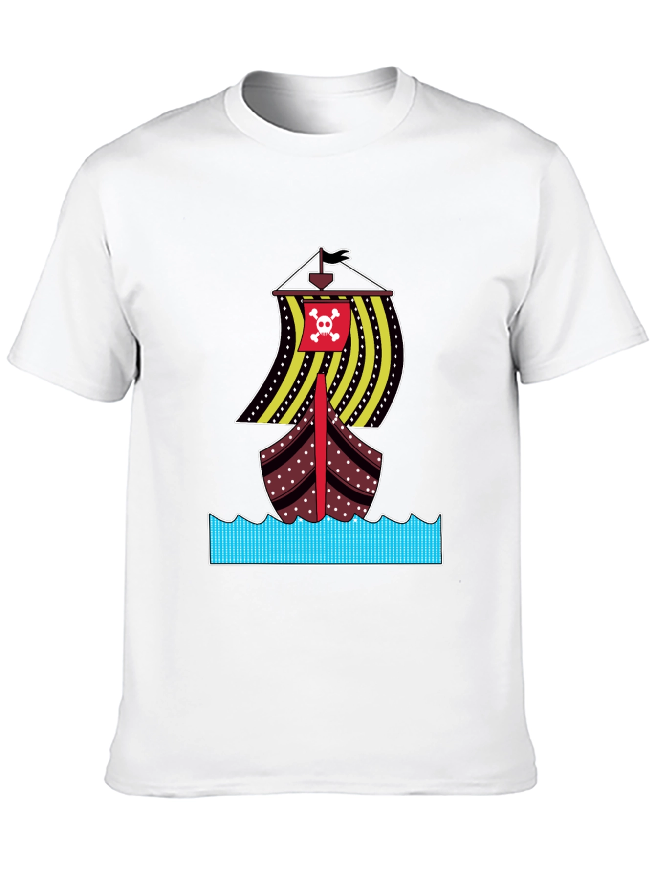 Pirate Ship Graphic Tee - Bold Black Cotton T-Shirt