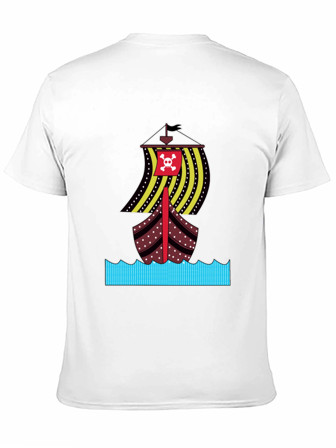 Pirate Ship Graphic Tee - Bold Black Cotton T-Shirt