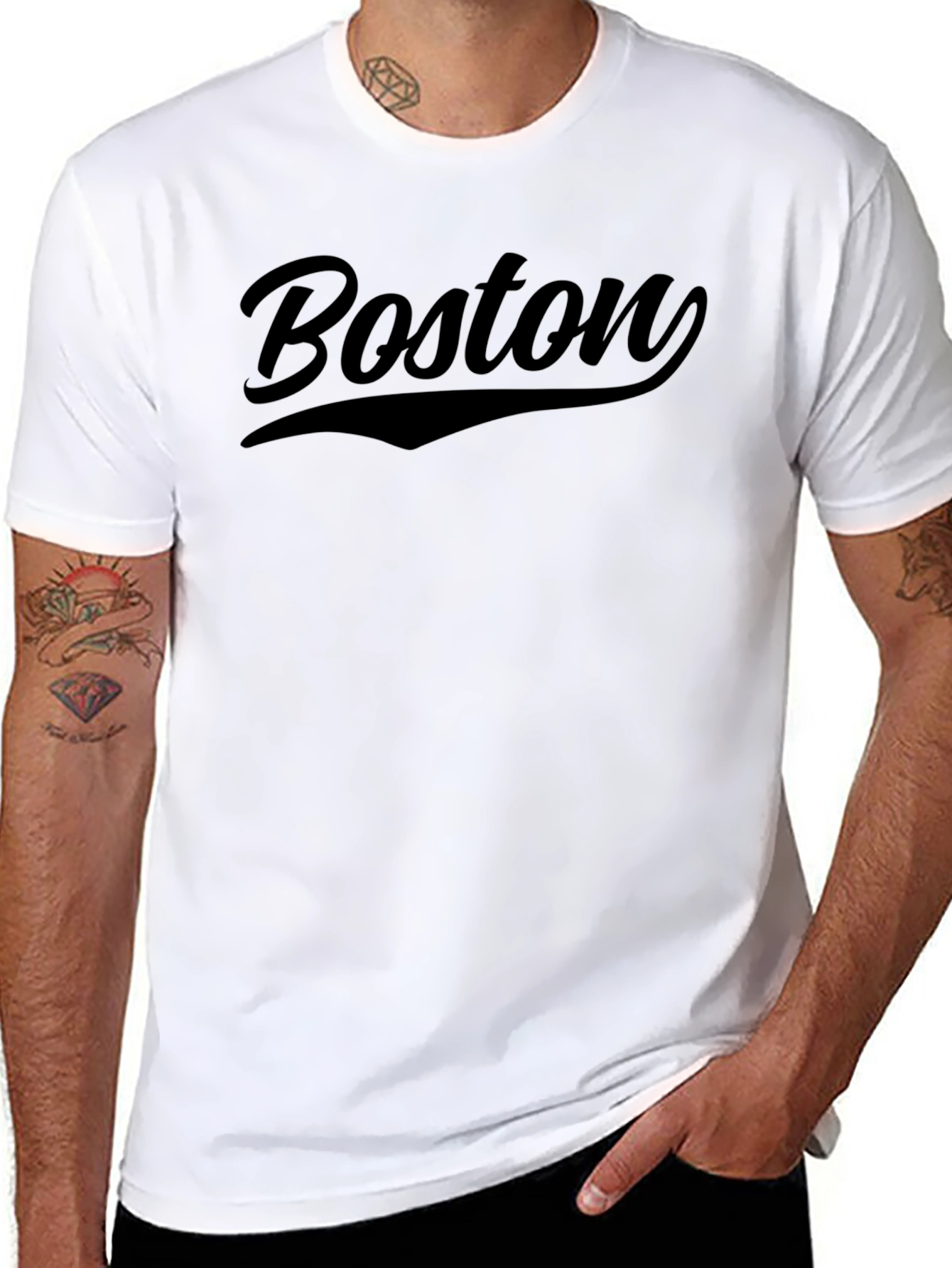 Boston Script Black T-Shirt