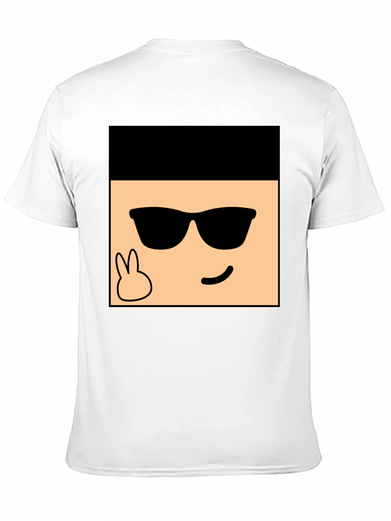 Cool Cartoon Face Graphic Black T-Shirt