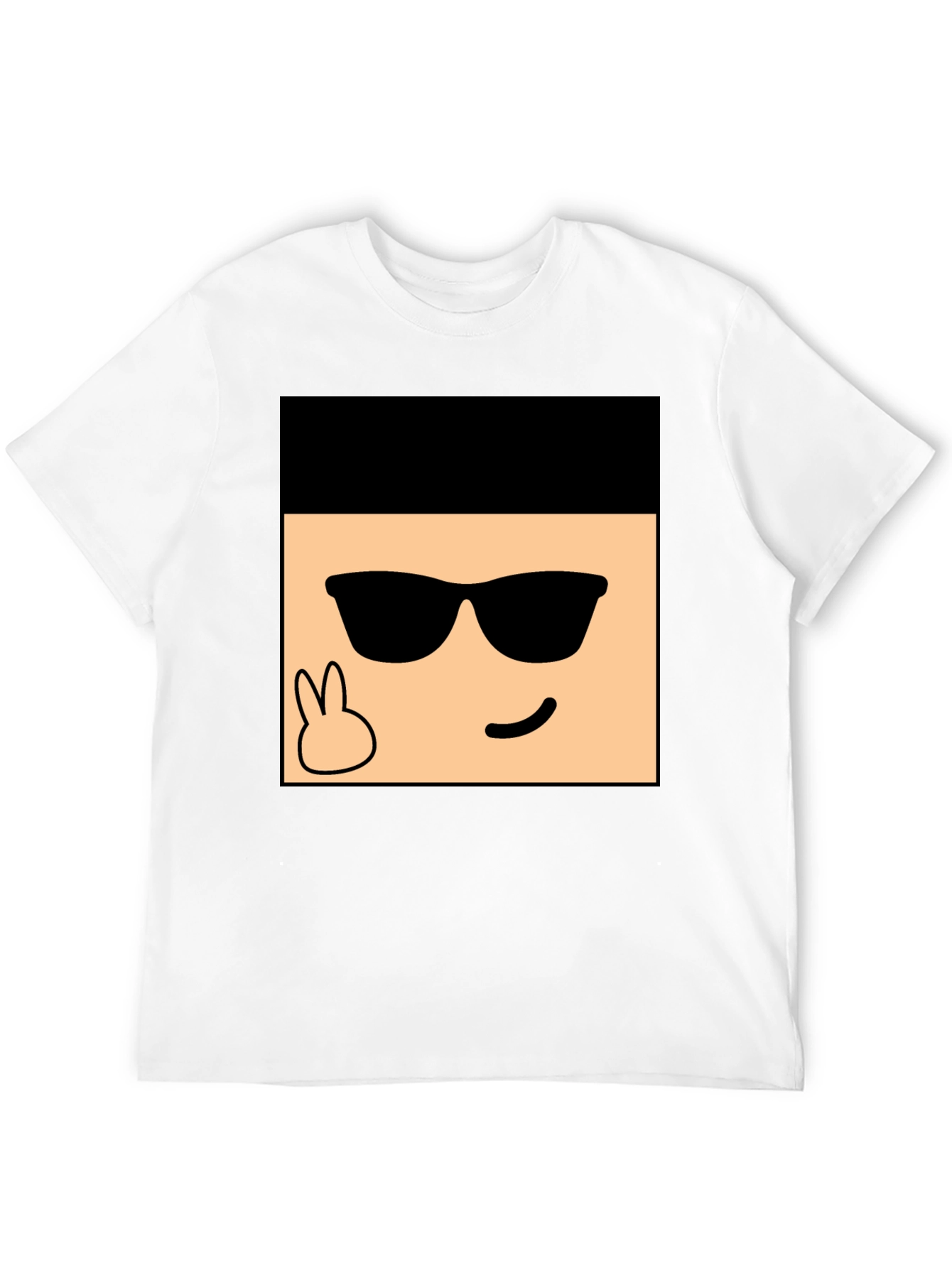 Cool Cartoon Face Graphic Black T-Shirt